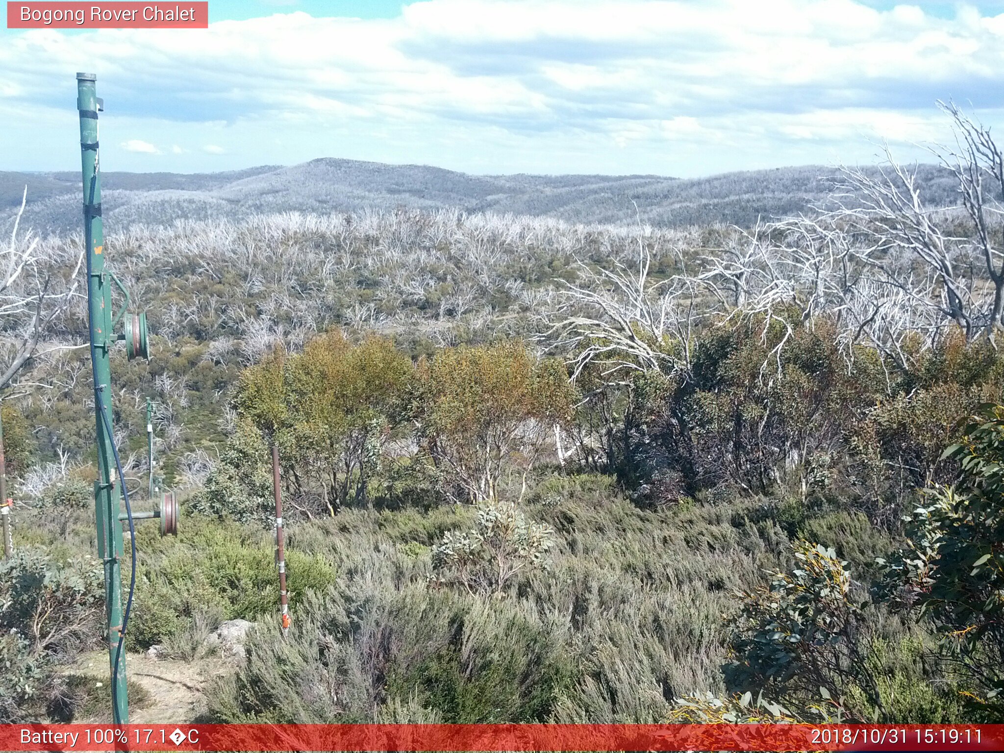 Bogong Web Cam 3:19pm Wednesday 31st of October 2018