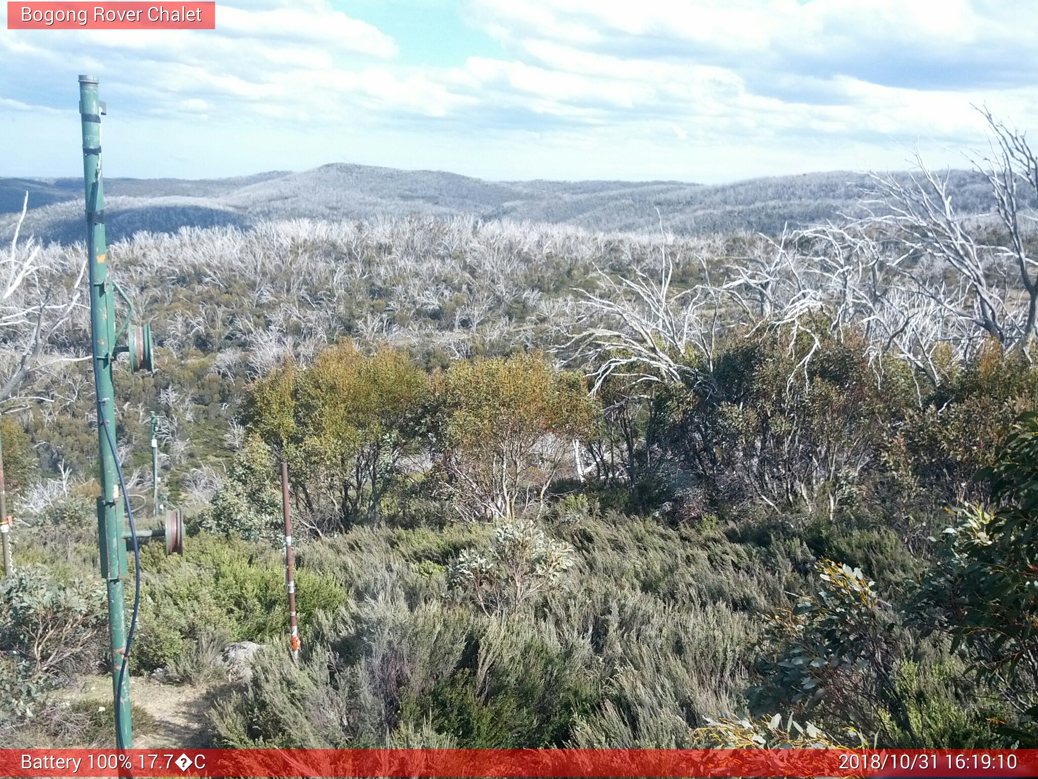 Bogong Web Cam 4:19pm Wednesday 31st of October 2018