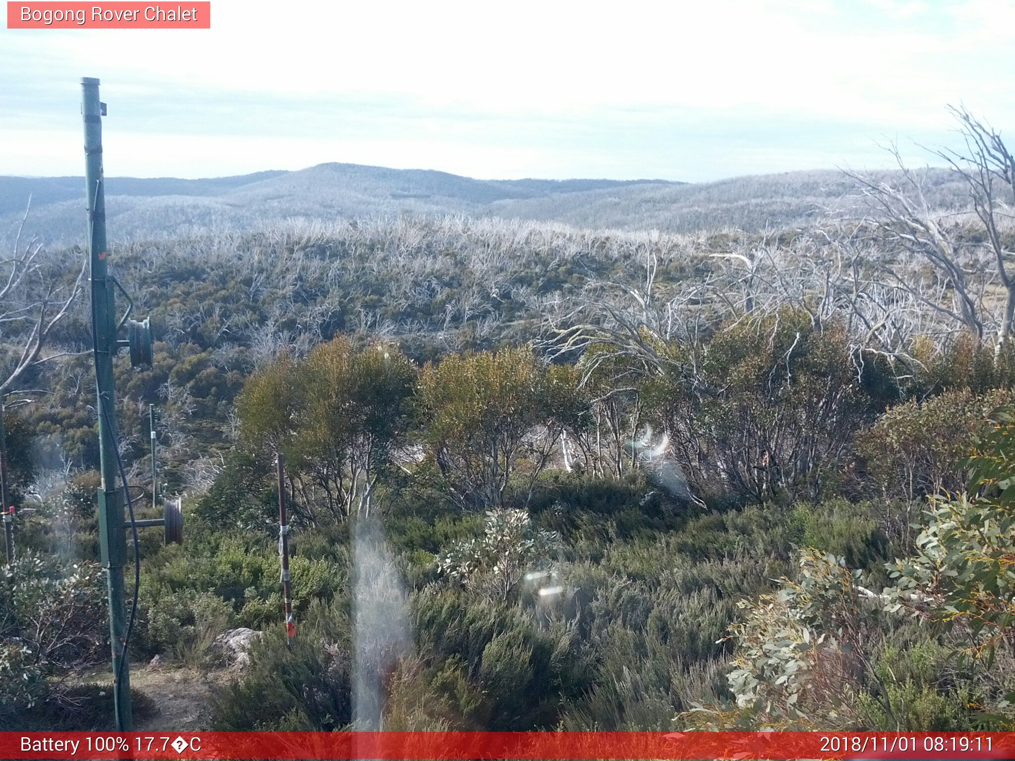 Bogong Web Cam 8:19am Thursday 1st of November 2018