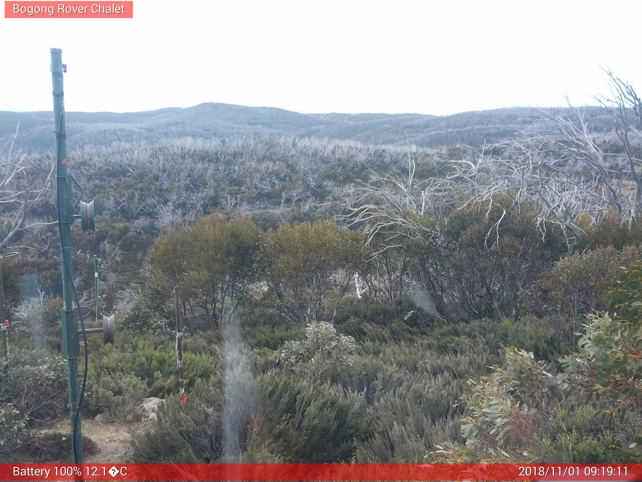 Bogong Web Cam 9:19am Thursday 1st of November 2018