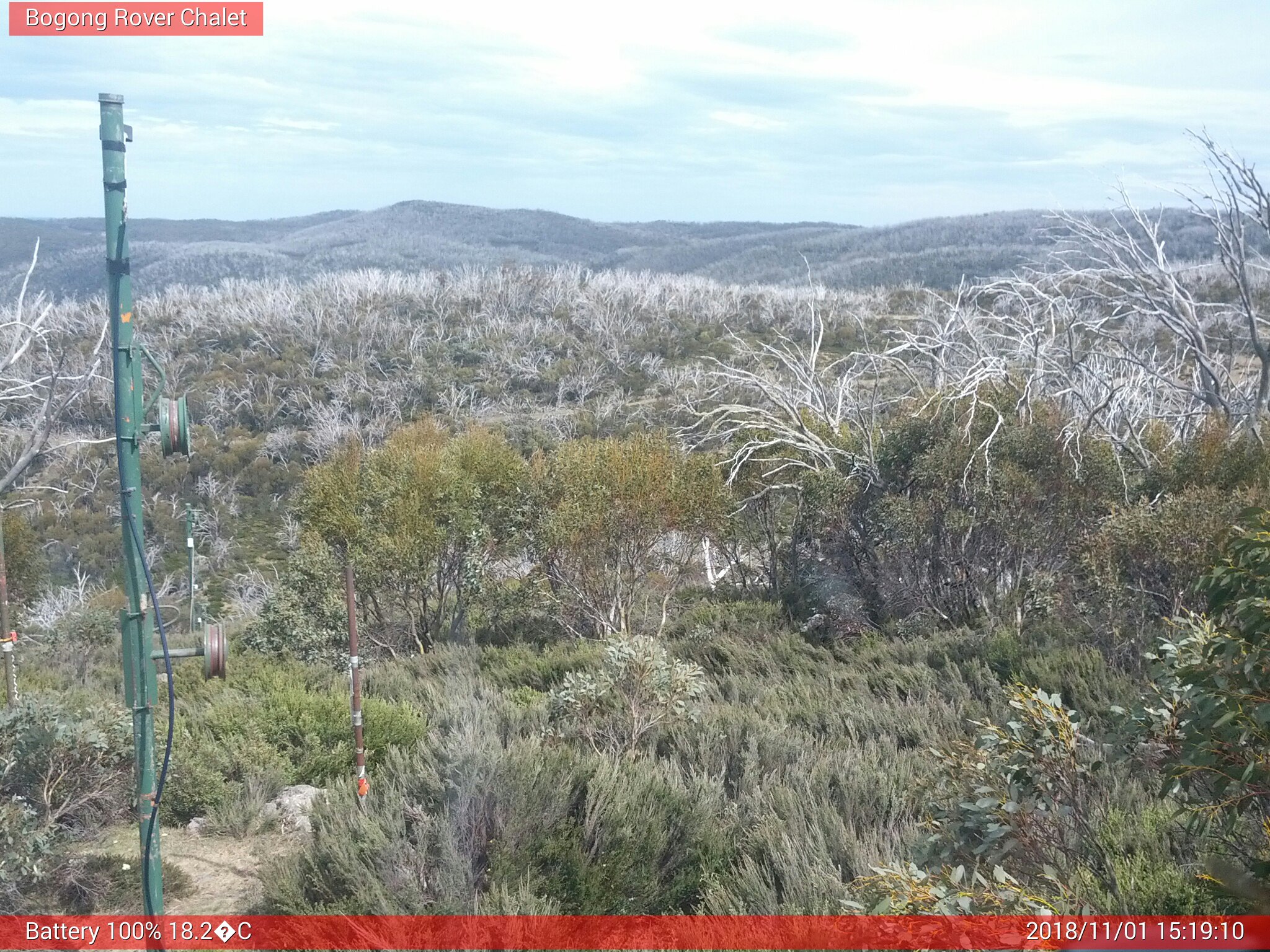 Bogong Web Cam 3:19pm Thursday 1st of November 2018