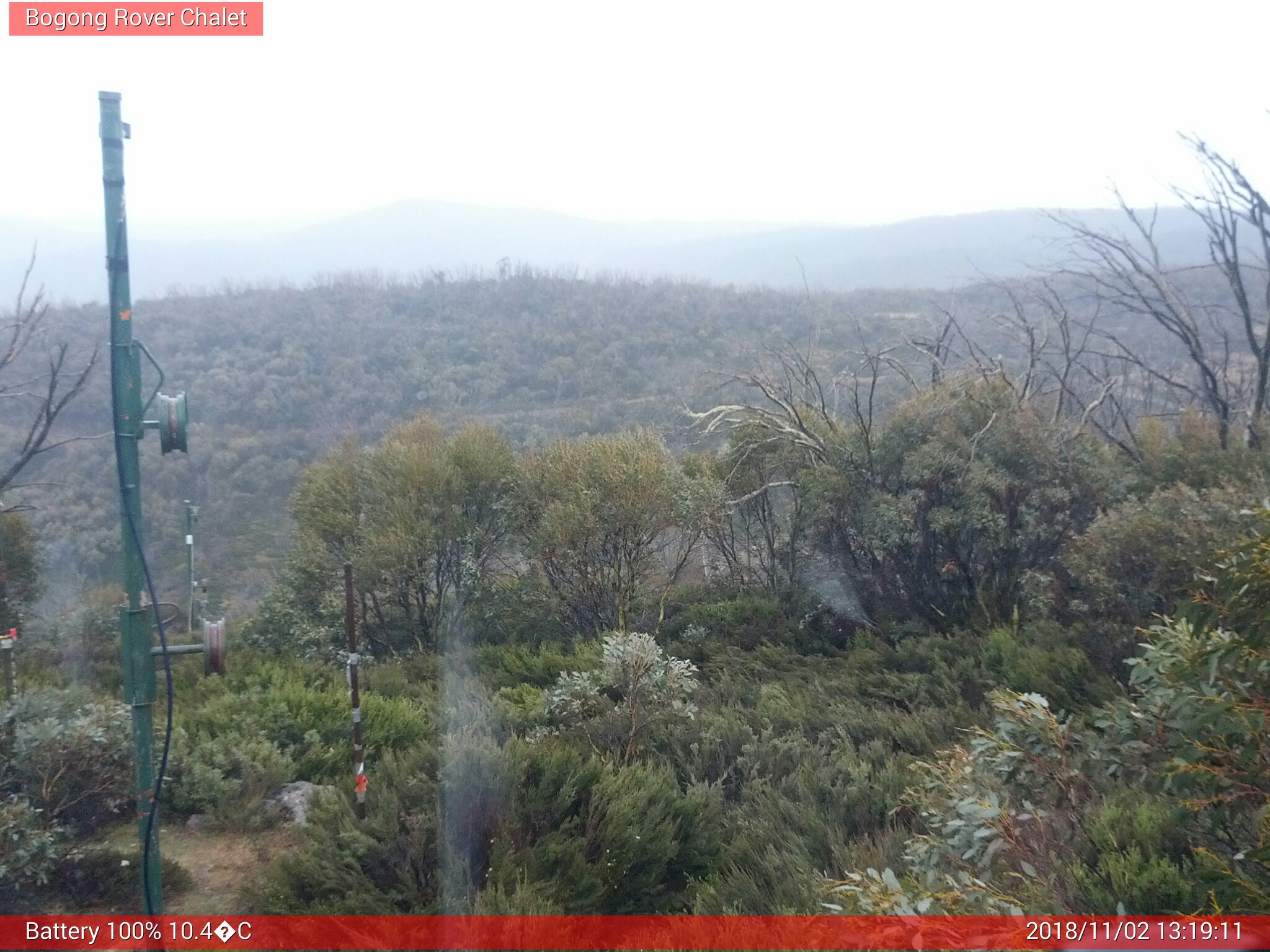 Bogong Web Cam 1:19pm Friday 2nd of November 2018