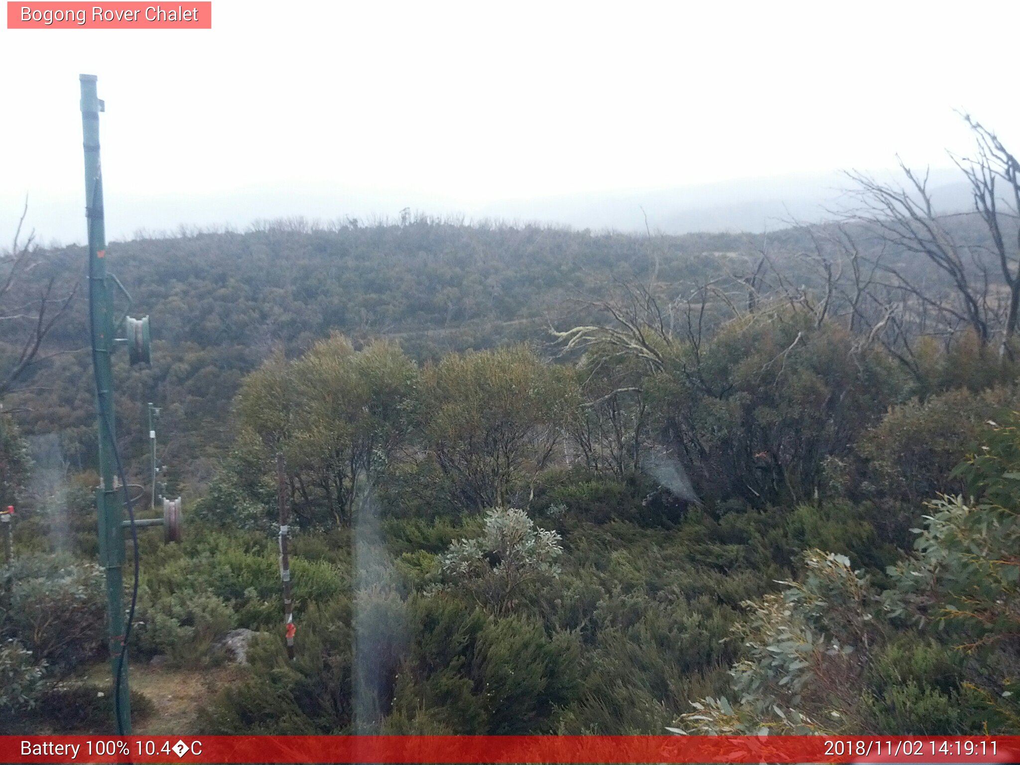 Bogong Web Cam 2:19pm Friday 2nd of November 2018