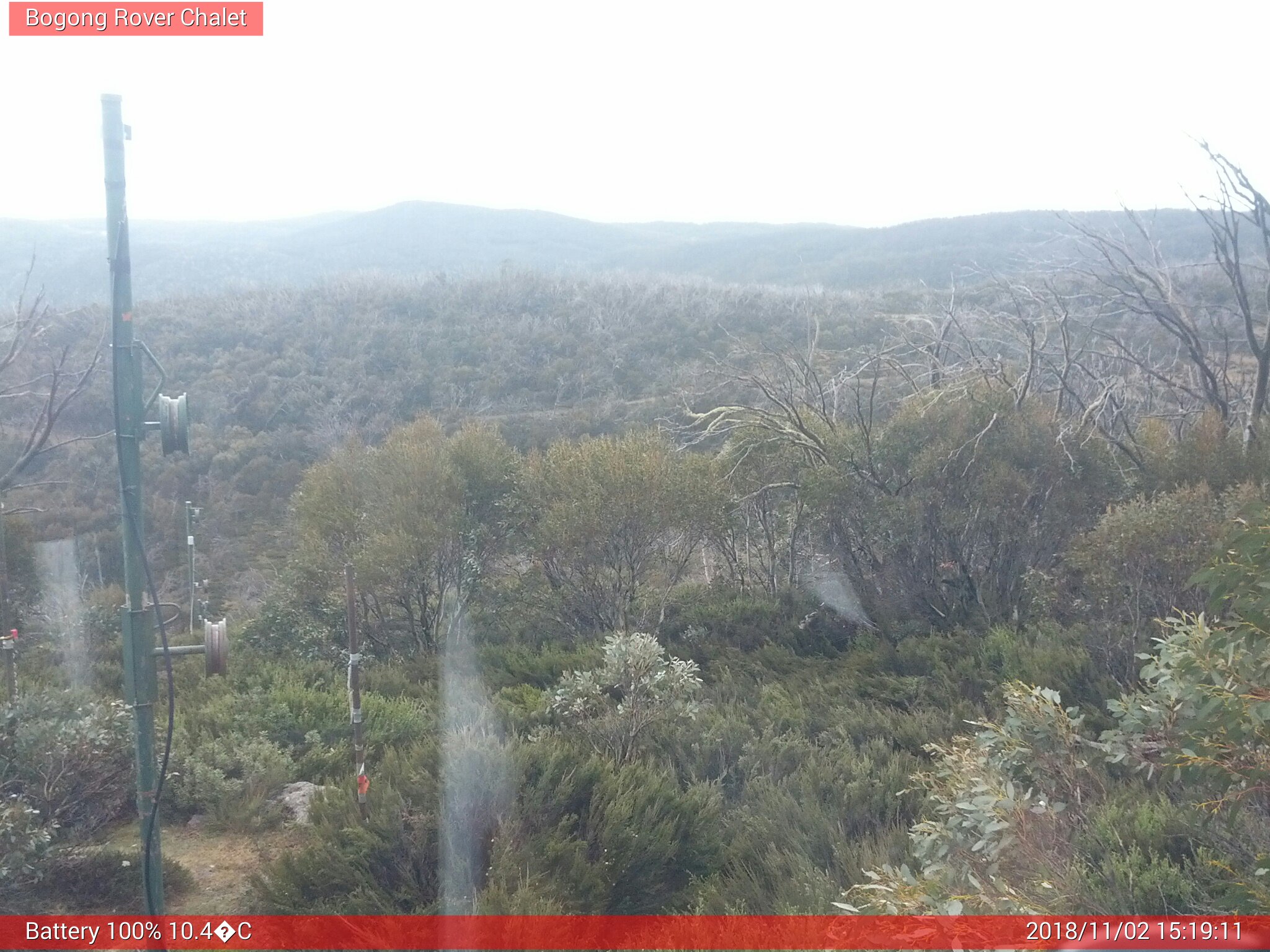 Bogong Web Cam 3:19pm Friday 2nd of November 2018