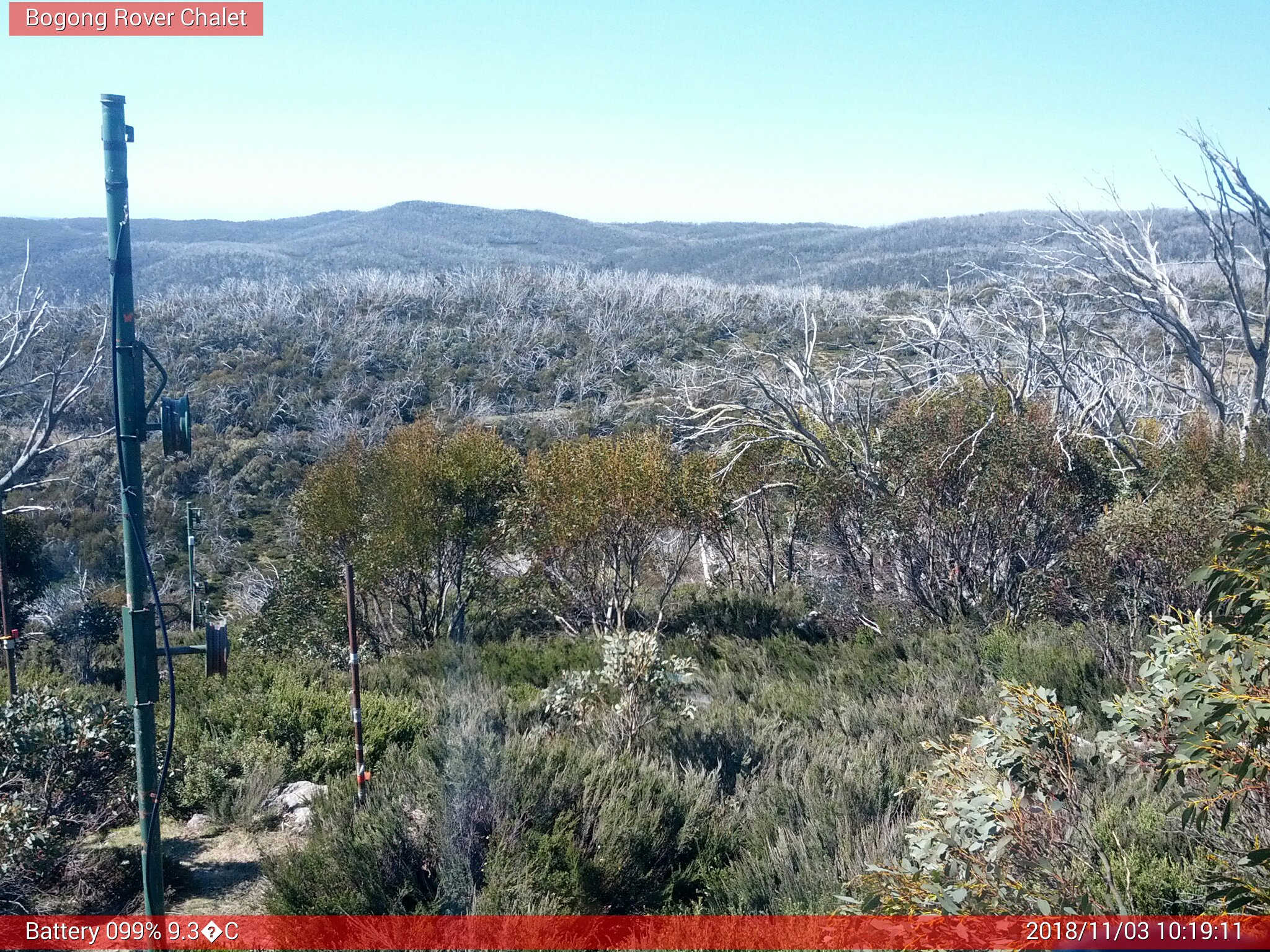 Bogong Web Cam 10:19am Saturday 3rd of November 2018