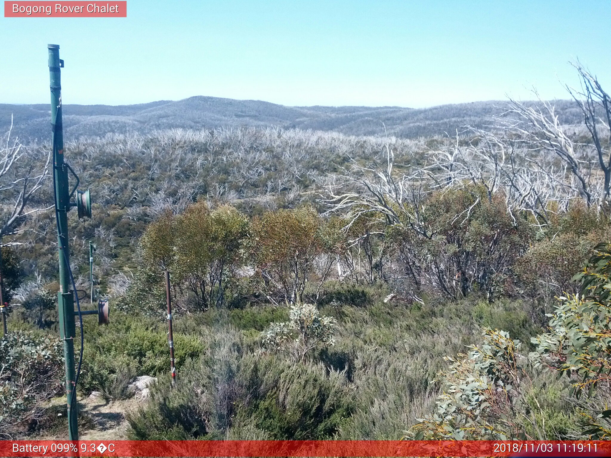 Bogong Web Cam 11:19am Saturday 3rd of November 2018