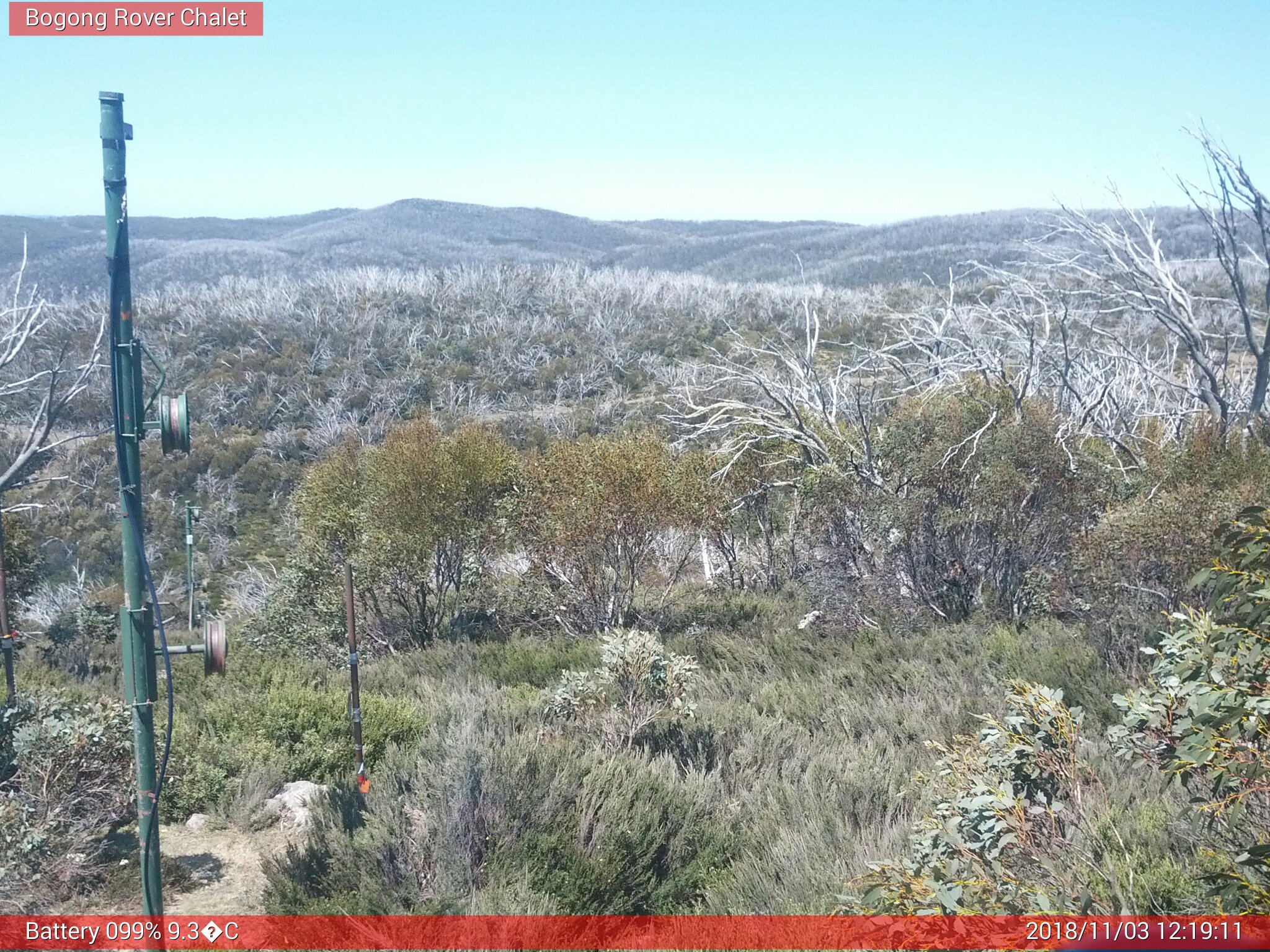 Bogong Web Cam 12:19pm Saturday 3rd of November 2018