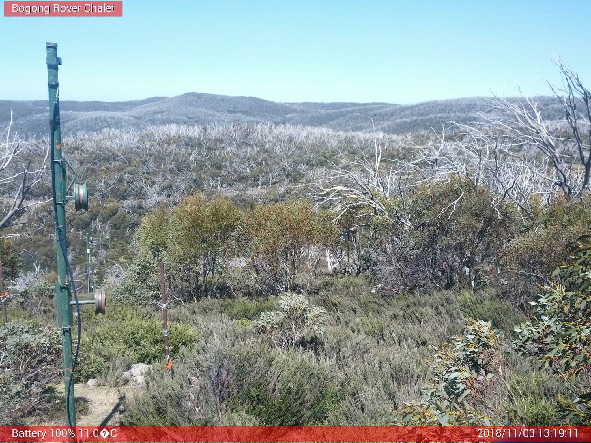 Bogong Web Cam 1:19pm Saturday 3rd of November 2018