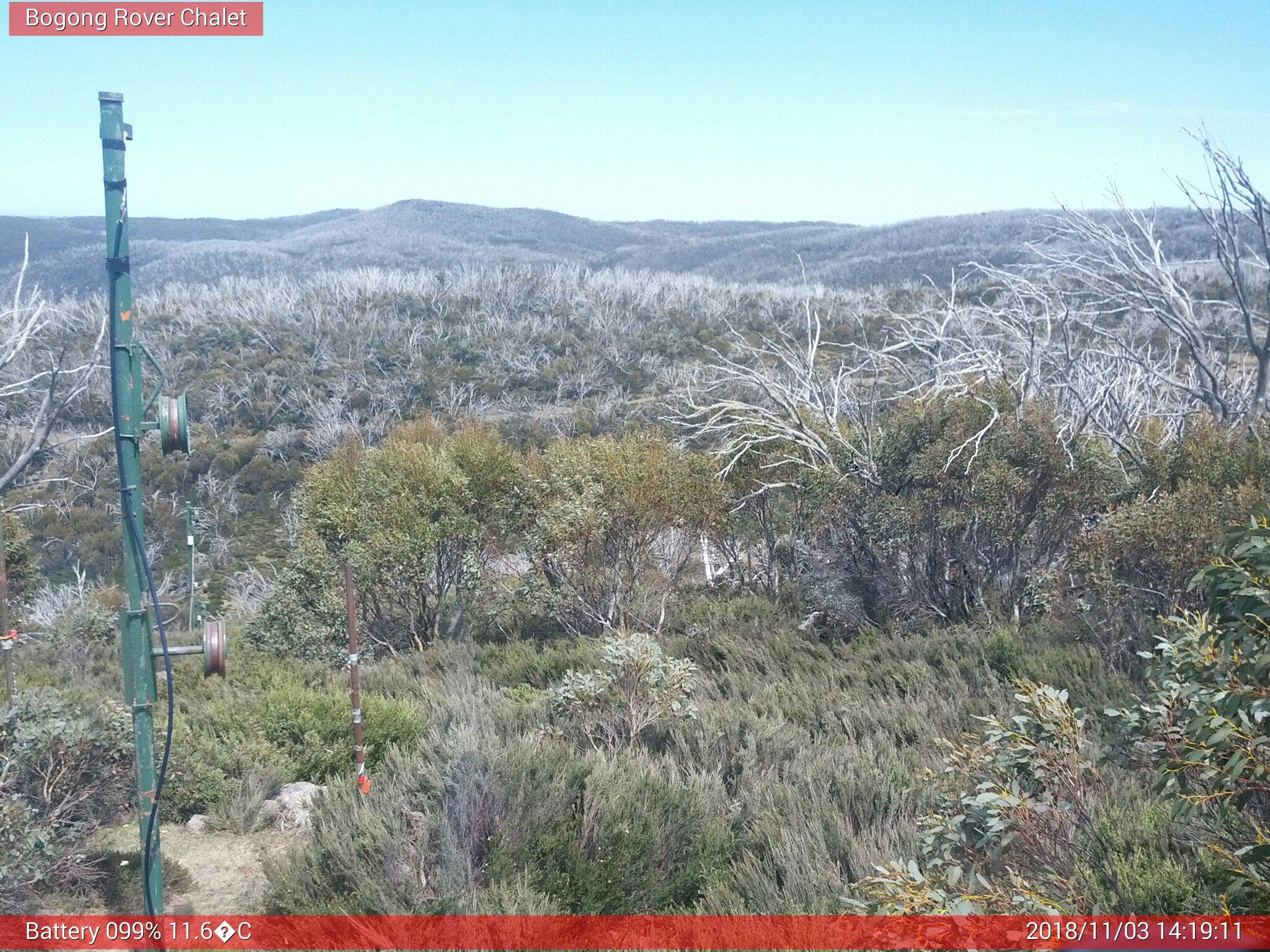 Bogong Web Cam 2:19pm Saturday 3rd of November 2018