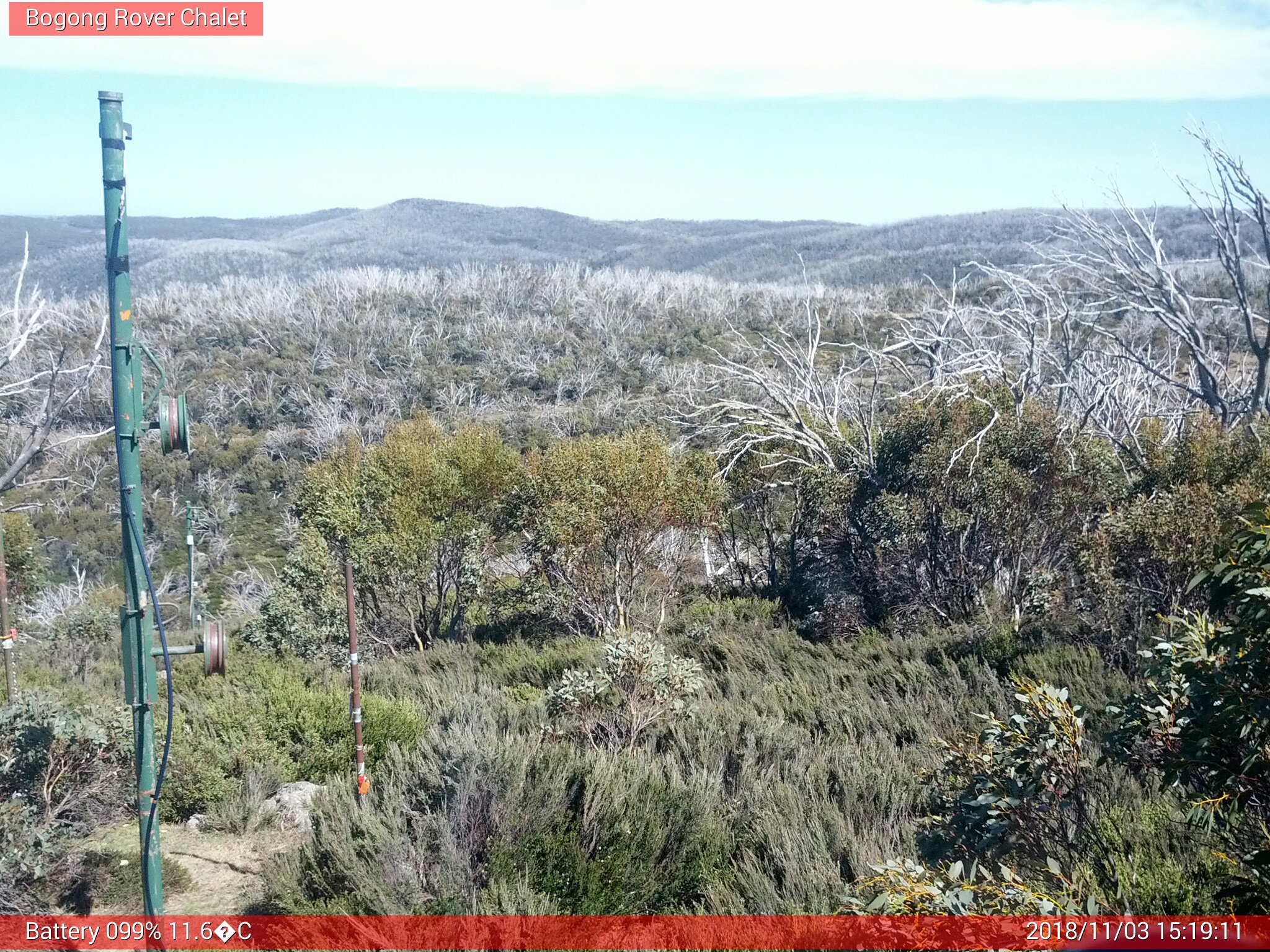 Bogong Web Cam 3:19pm Saturday 3rd of November 2018