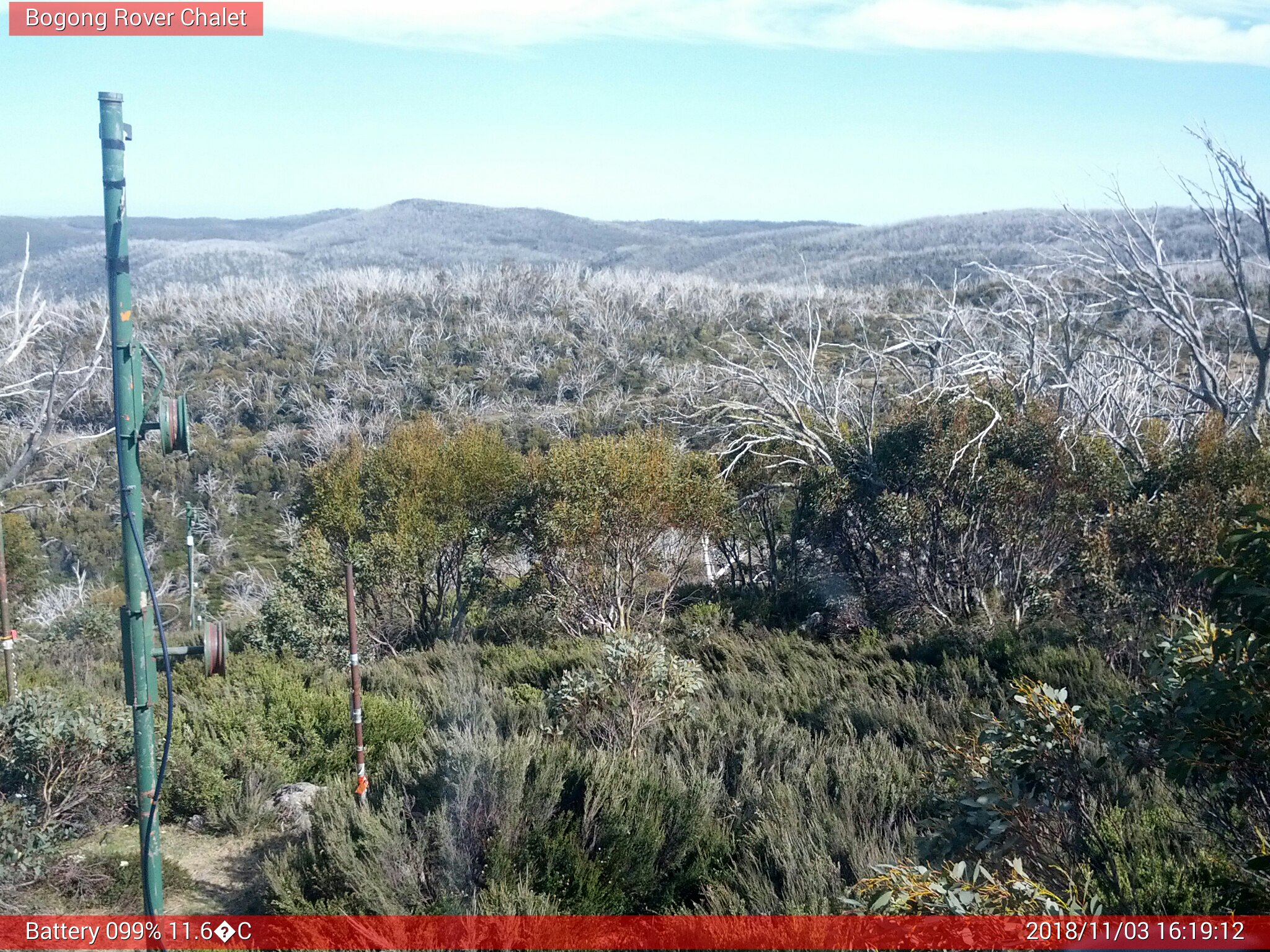 Bogong Web Cam 4:19pm Saturday 3rd of November 2018