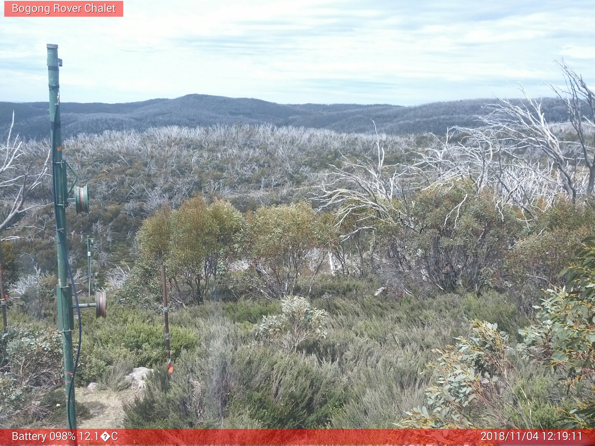 Bogong Web Cam 12:19pm Sunday 4th of November 2018