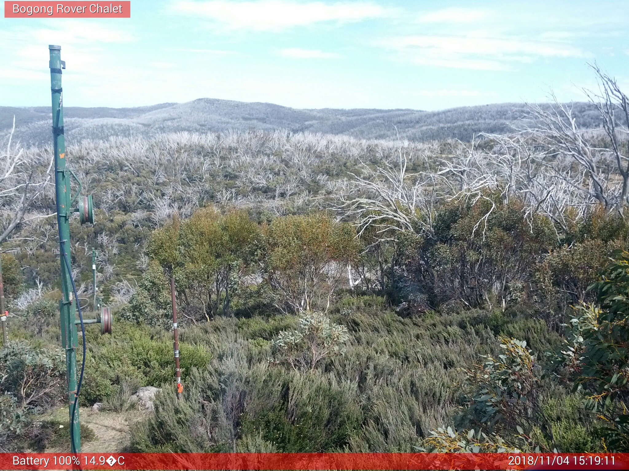 Bogong Web Cam 3:19pm Sunday 4th of November 2018