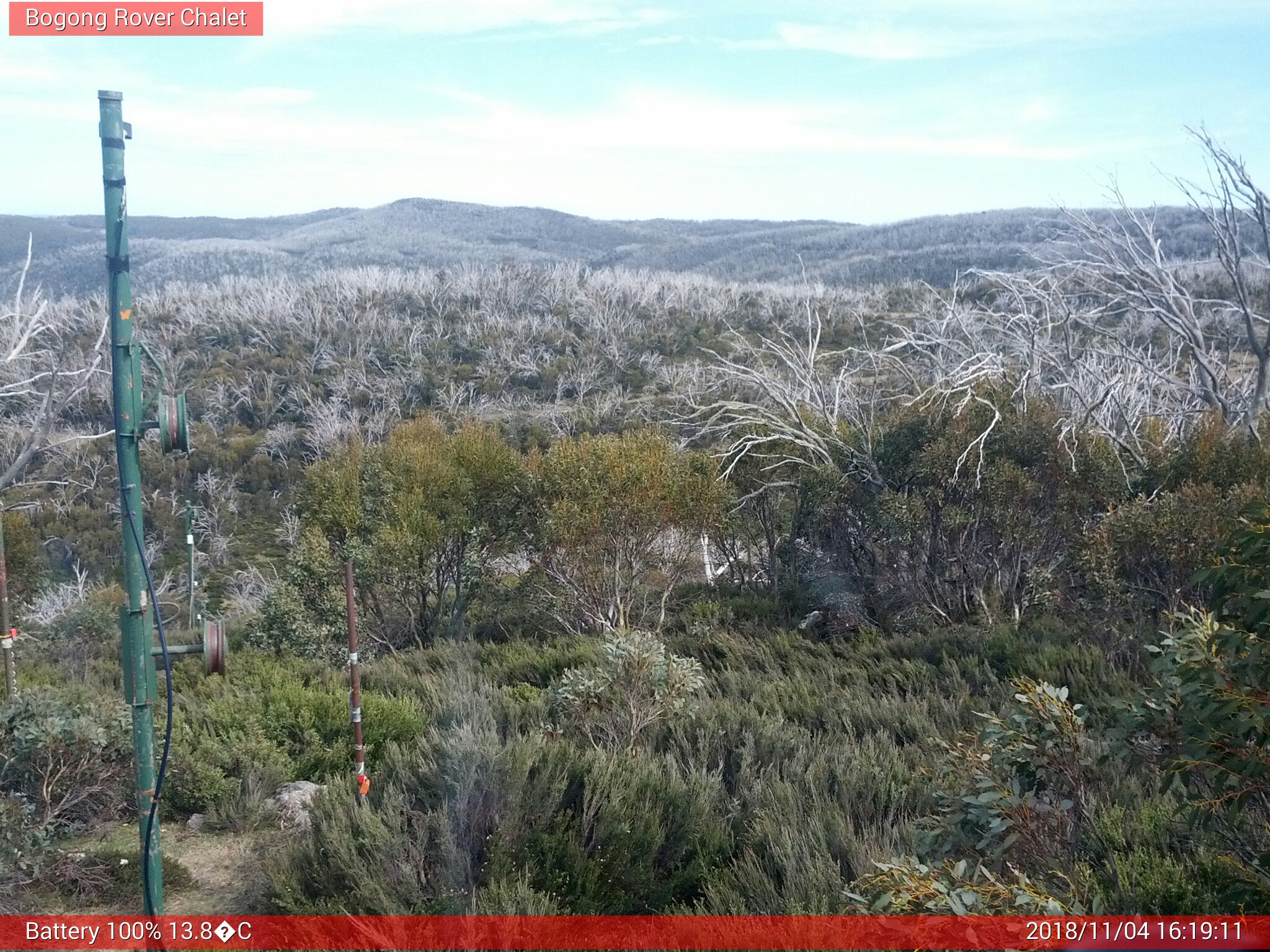 Bogong Web Cam 4:19pm Sunday 4th of November 2018