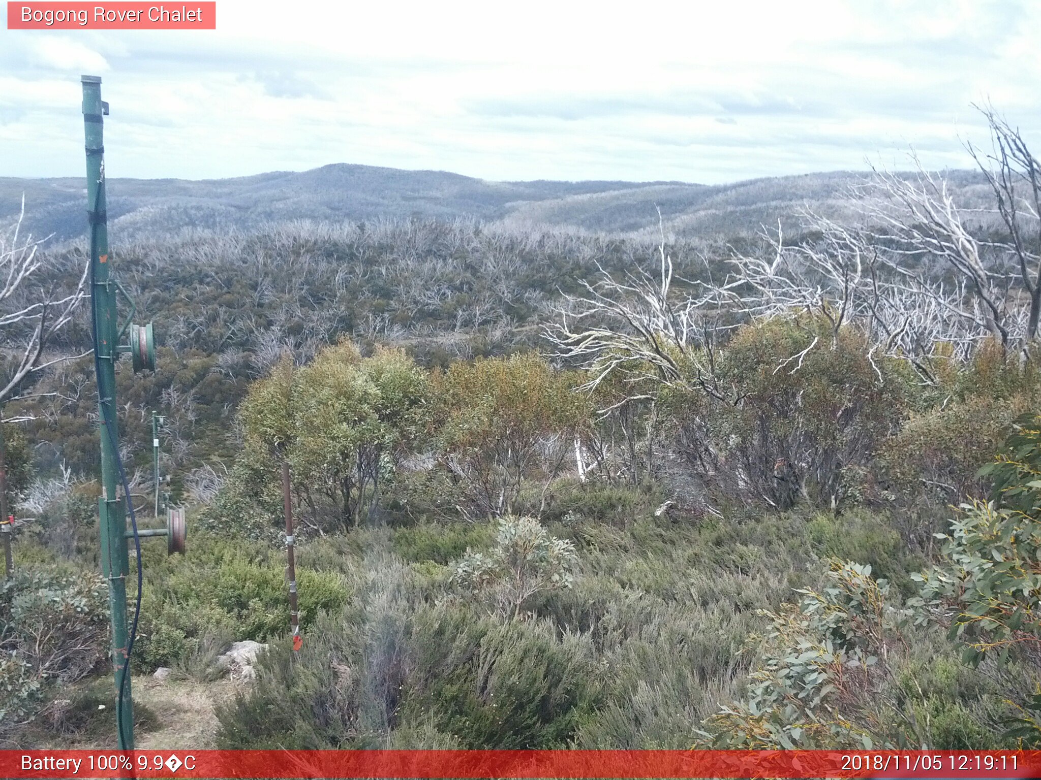 Bogong Web Cam 12:19pm Monday 5th of November 2018