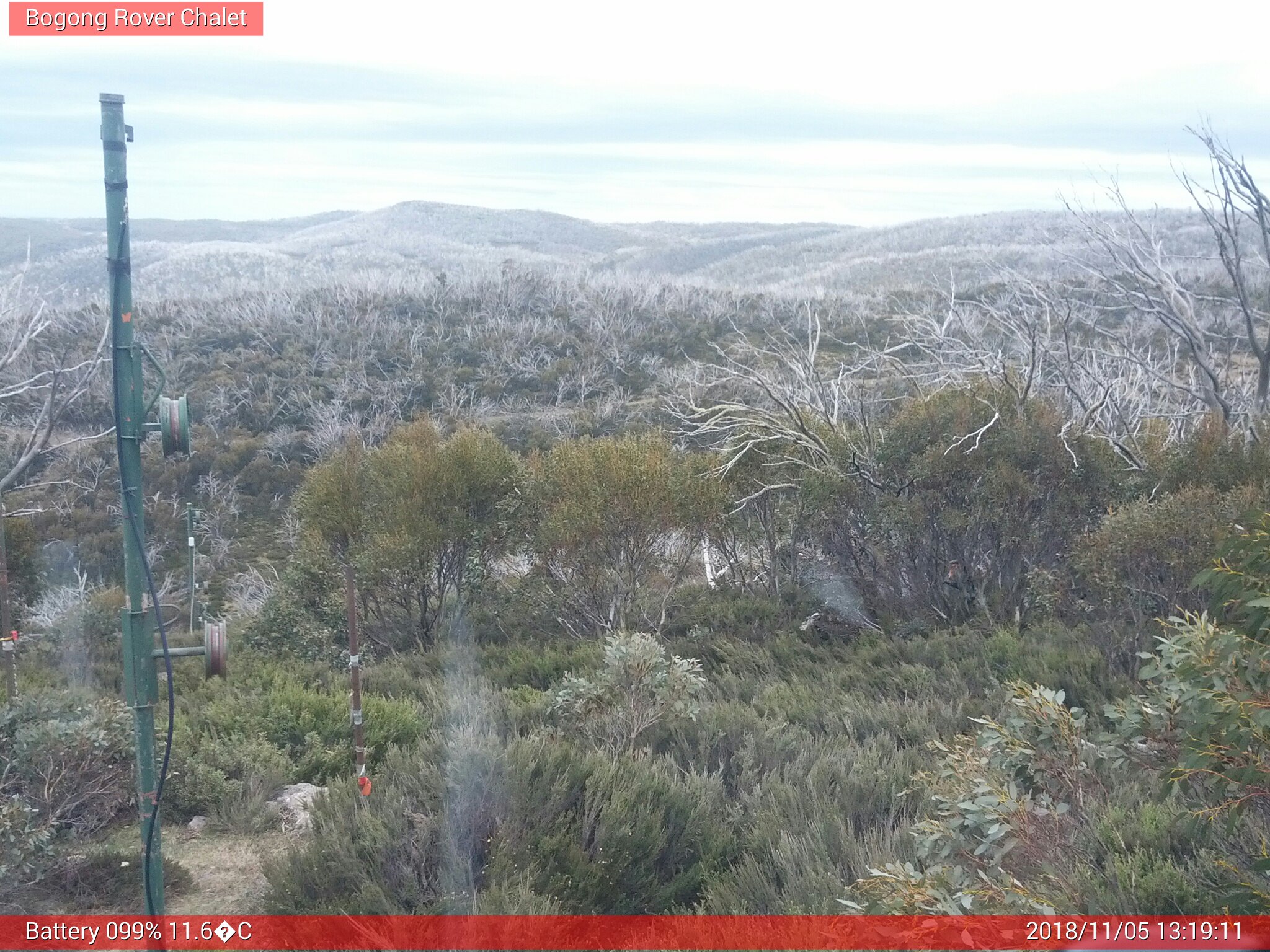 Bogong Web Cam 1:19pm Monday 5th of November 2018