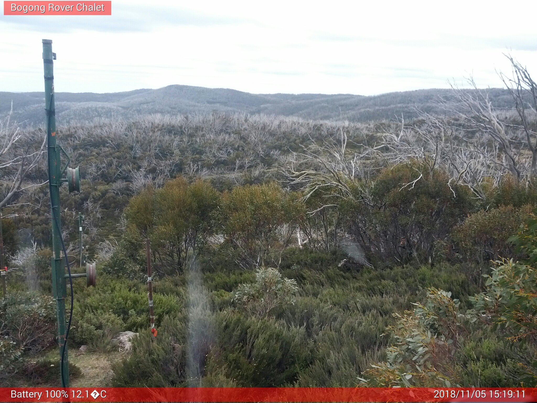 Bogong Web Cam 3:19pm Monday 5th of November 2018