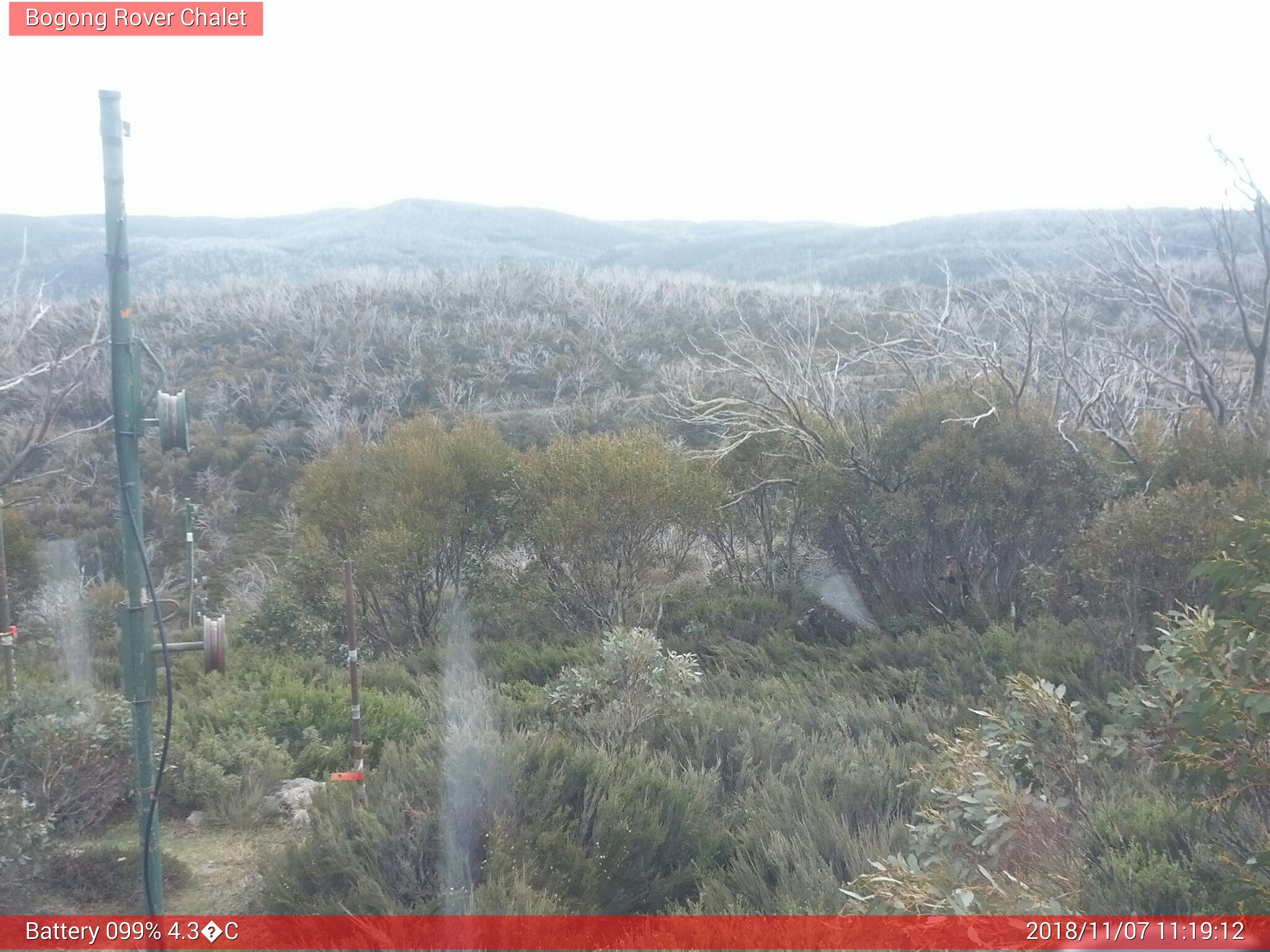 Bogong Web Cam 11:19am Wednesday 7th of November 2018