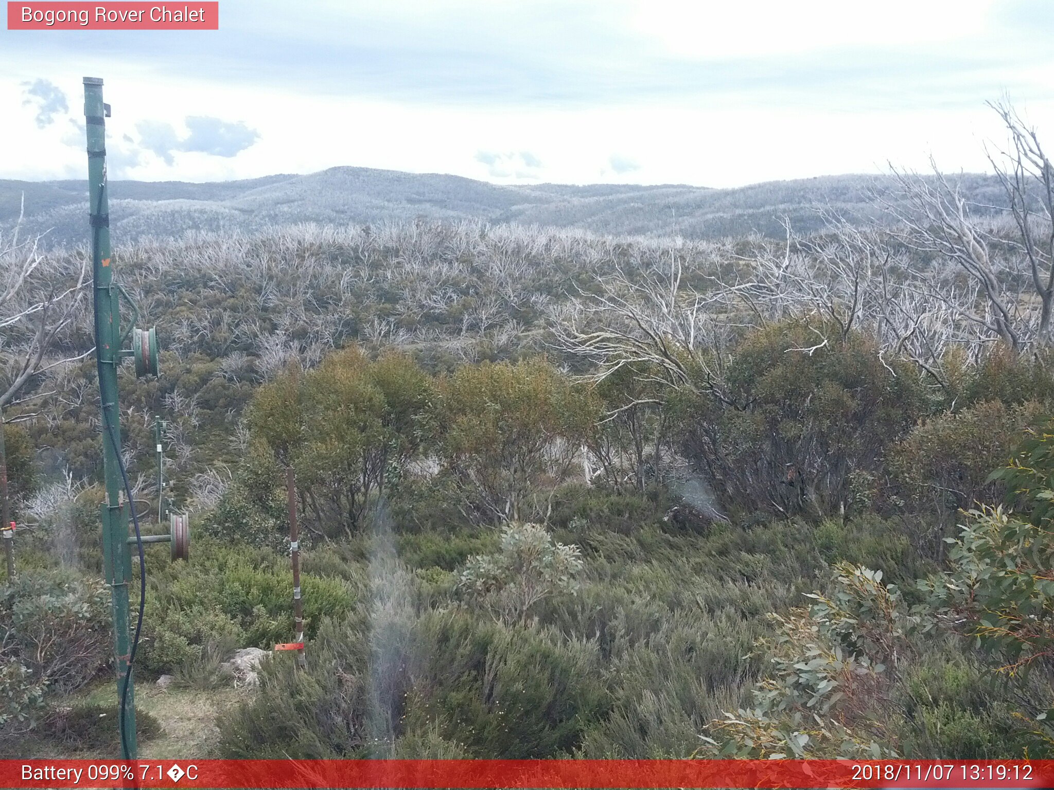 Bogong Web Cam 1:19pm Wednesday 7th of November 2018