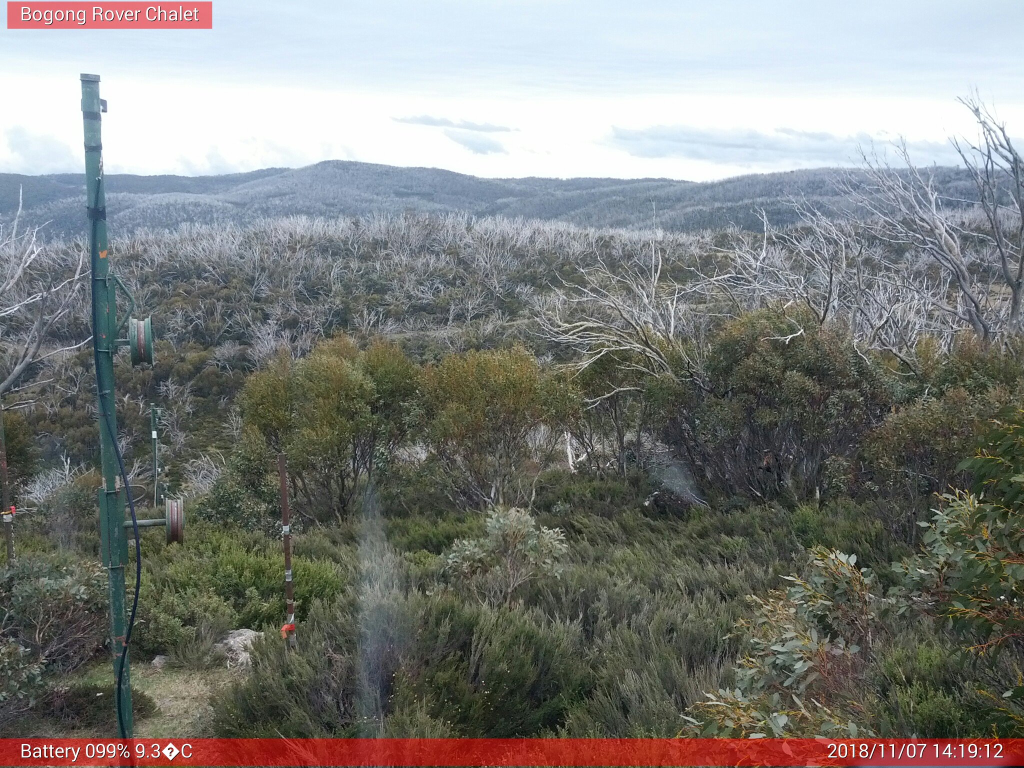 Bogong Web Cam 2:19pm Wednesday 7th of November 2018