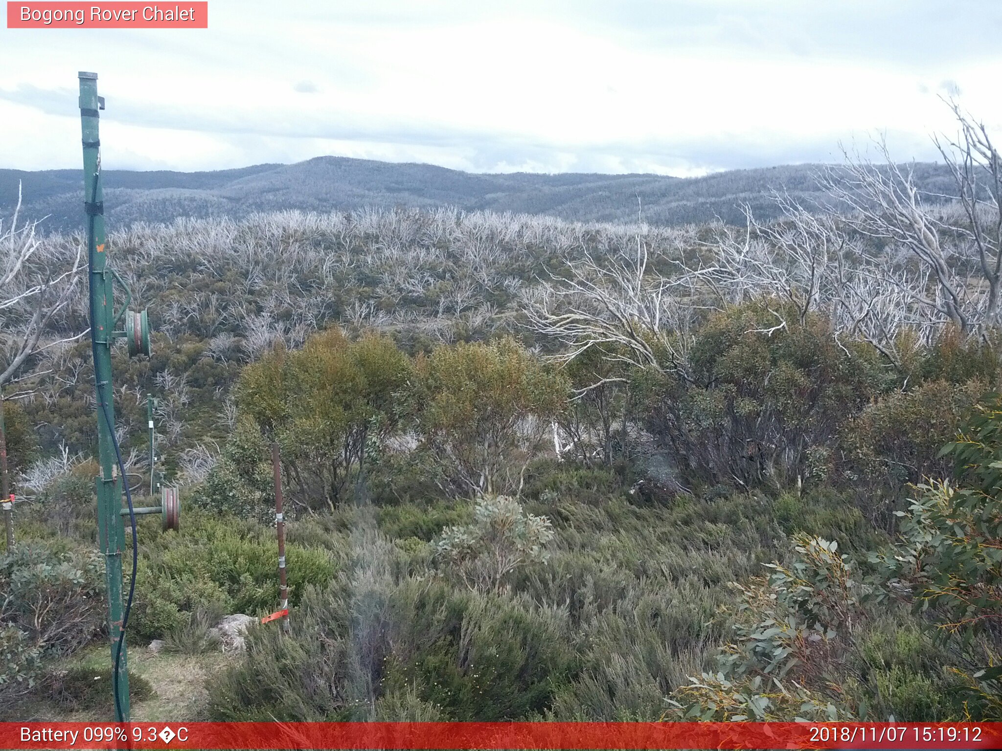 Bogong Web Cam 3:19pm Wednesday 7th of November 2018