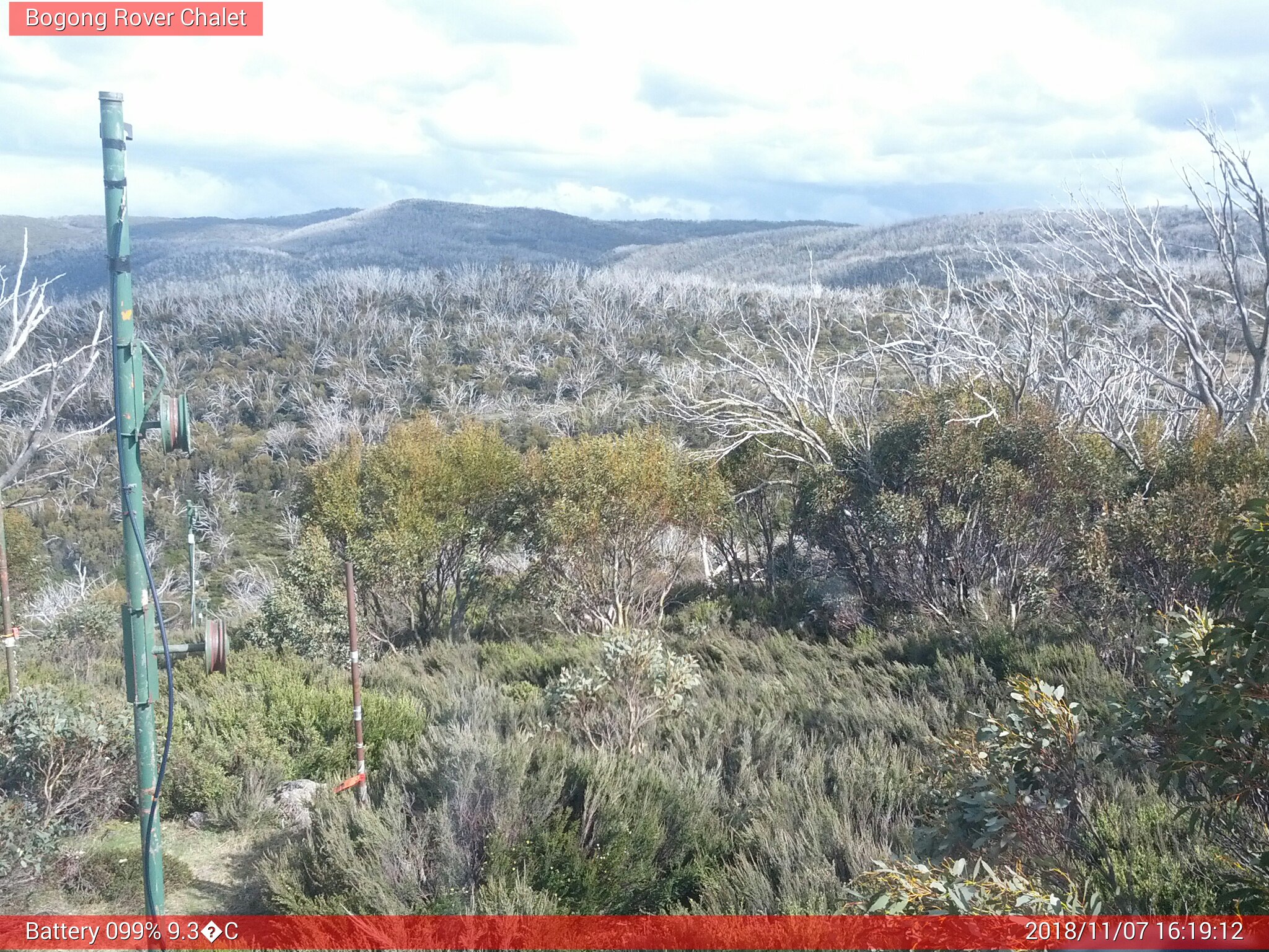 Bogong Web Cam 4:19pm Wednesday 7th of November 2018