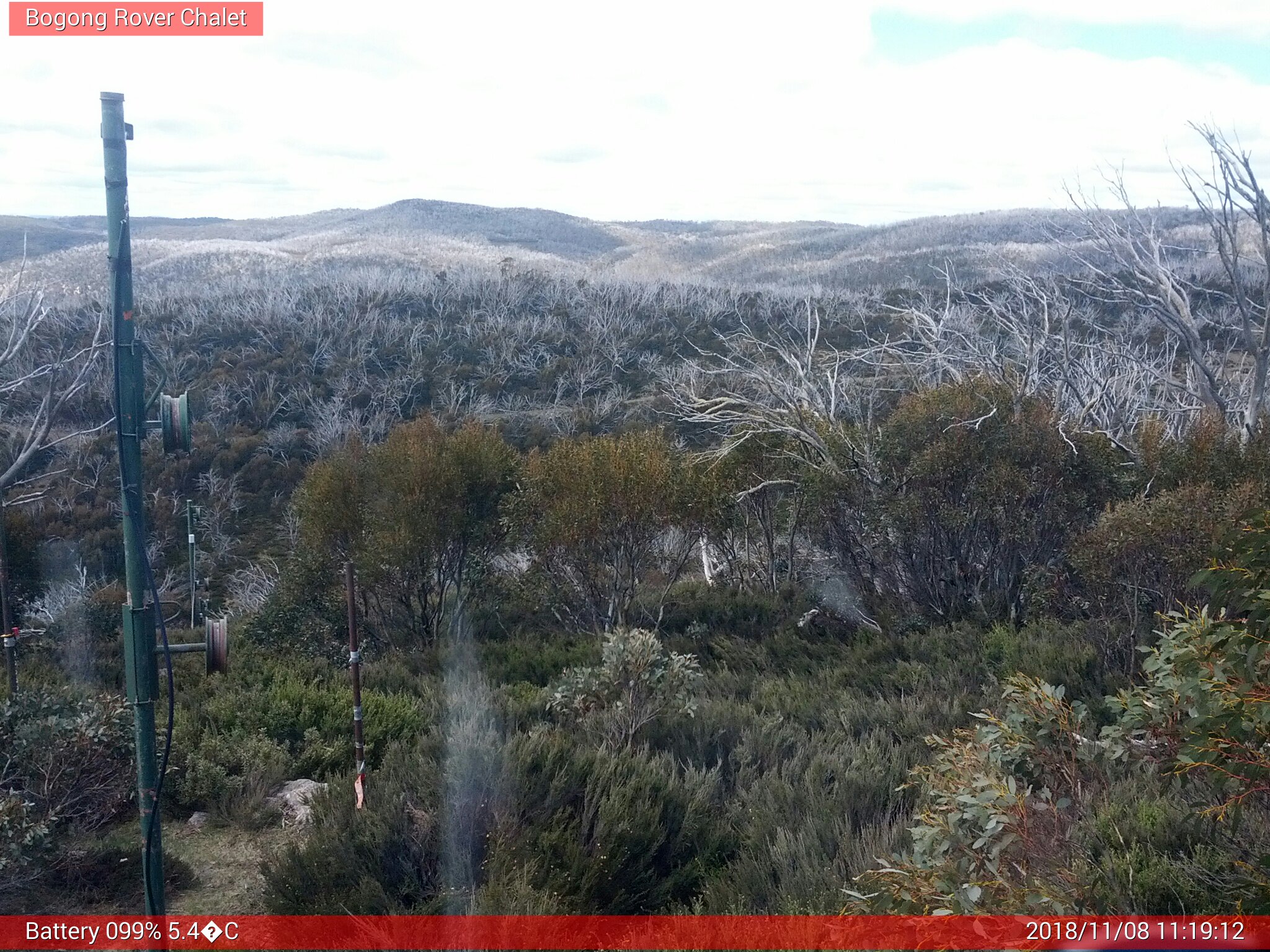 Bogong Web Cam 11:19am Thursday 8th of November 2018