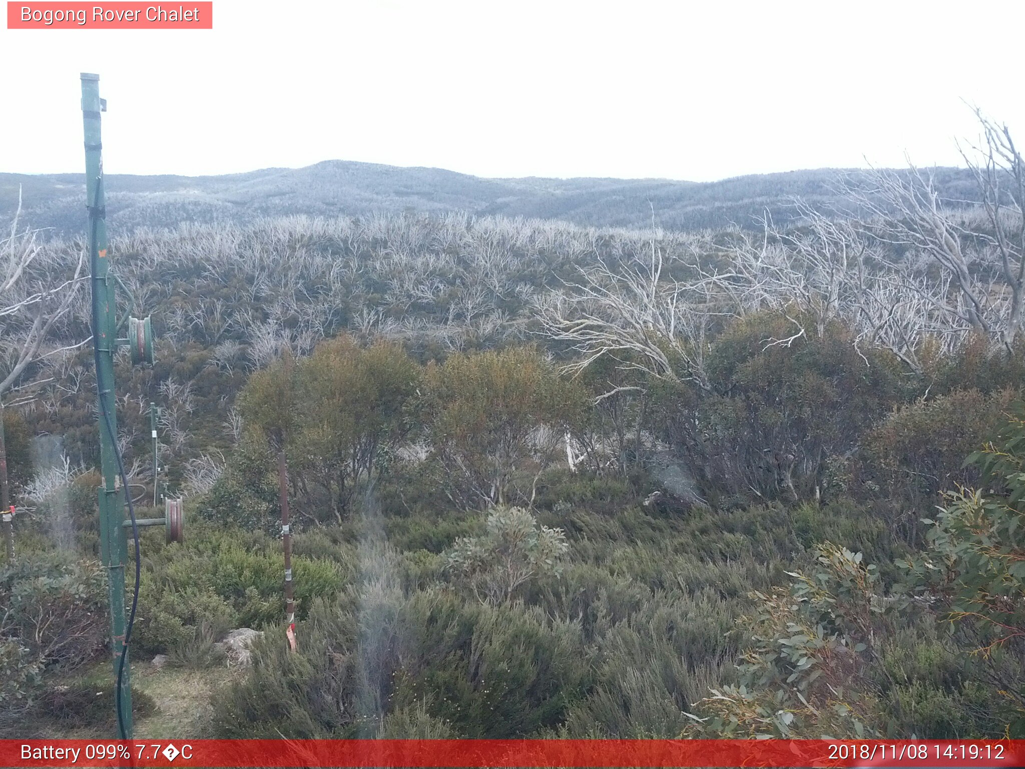 Bogong Web Cam 2:19pm Thursday 8th of November 2018