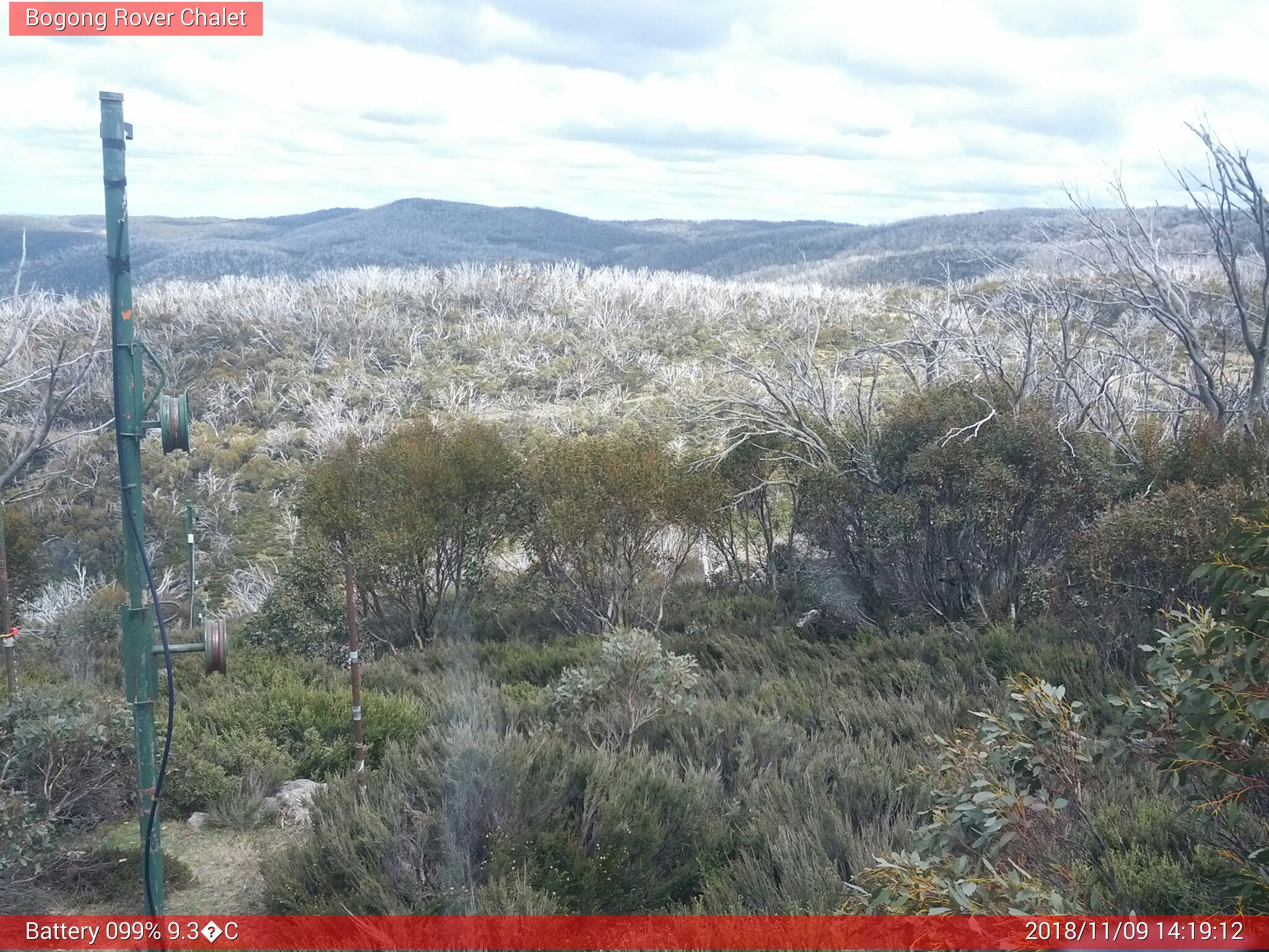 Bogong Web Cam 2:19pm Friday 9th of November 2018