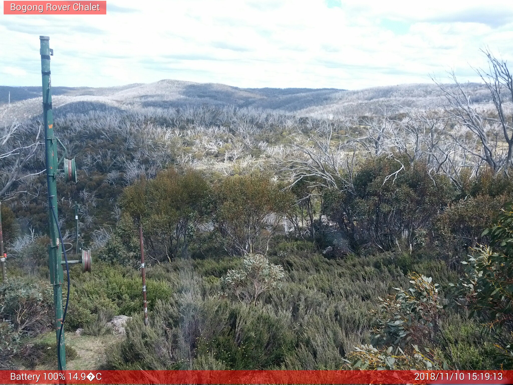 Bogong Web Cam 3:19pm Saturday 10th of November 2018