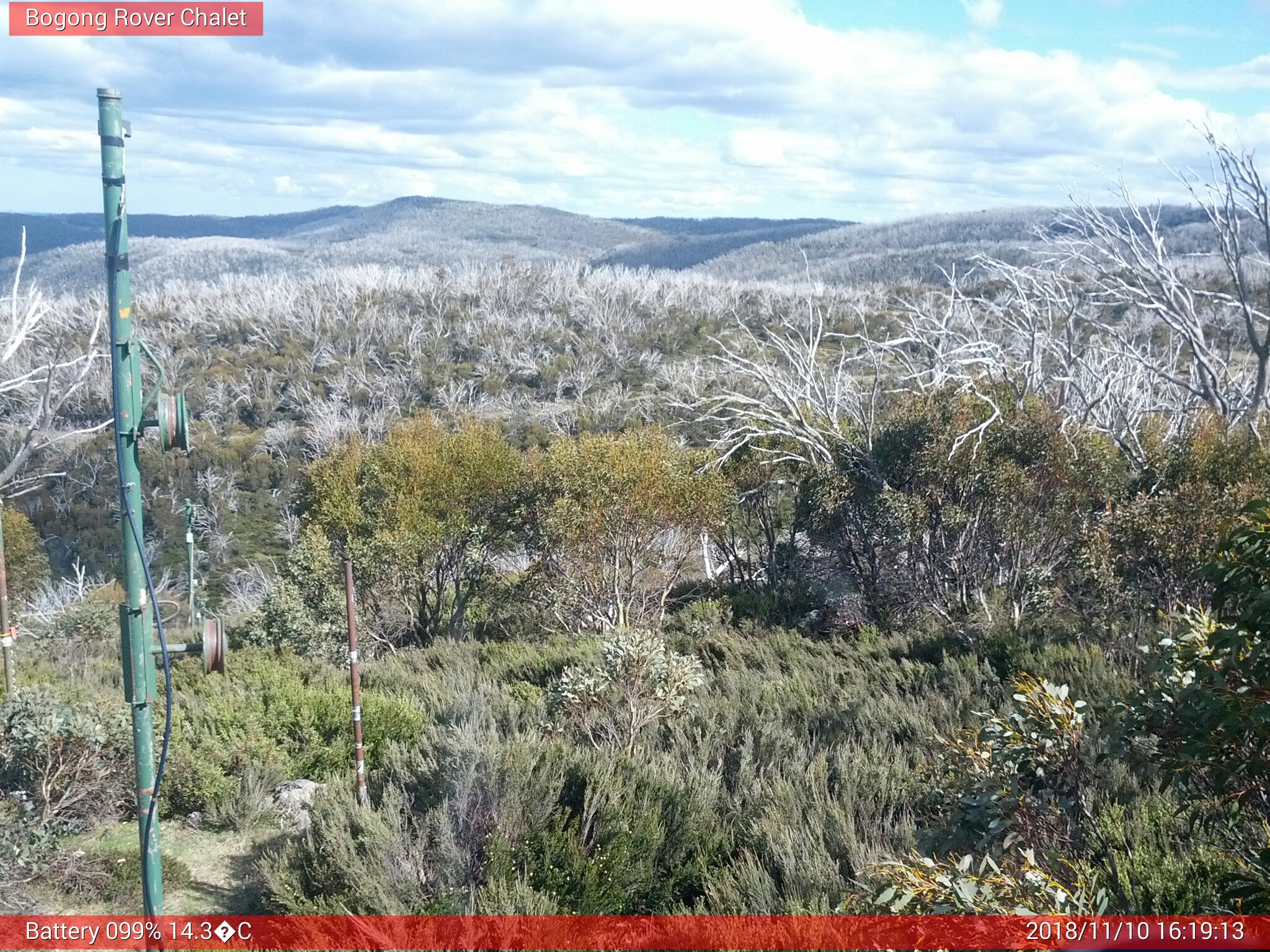 Bogong Web Cam 4:19pm Saturday 10th of November 2018