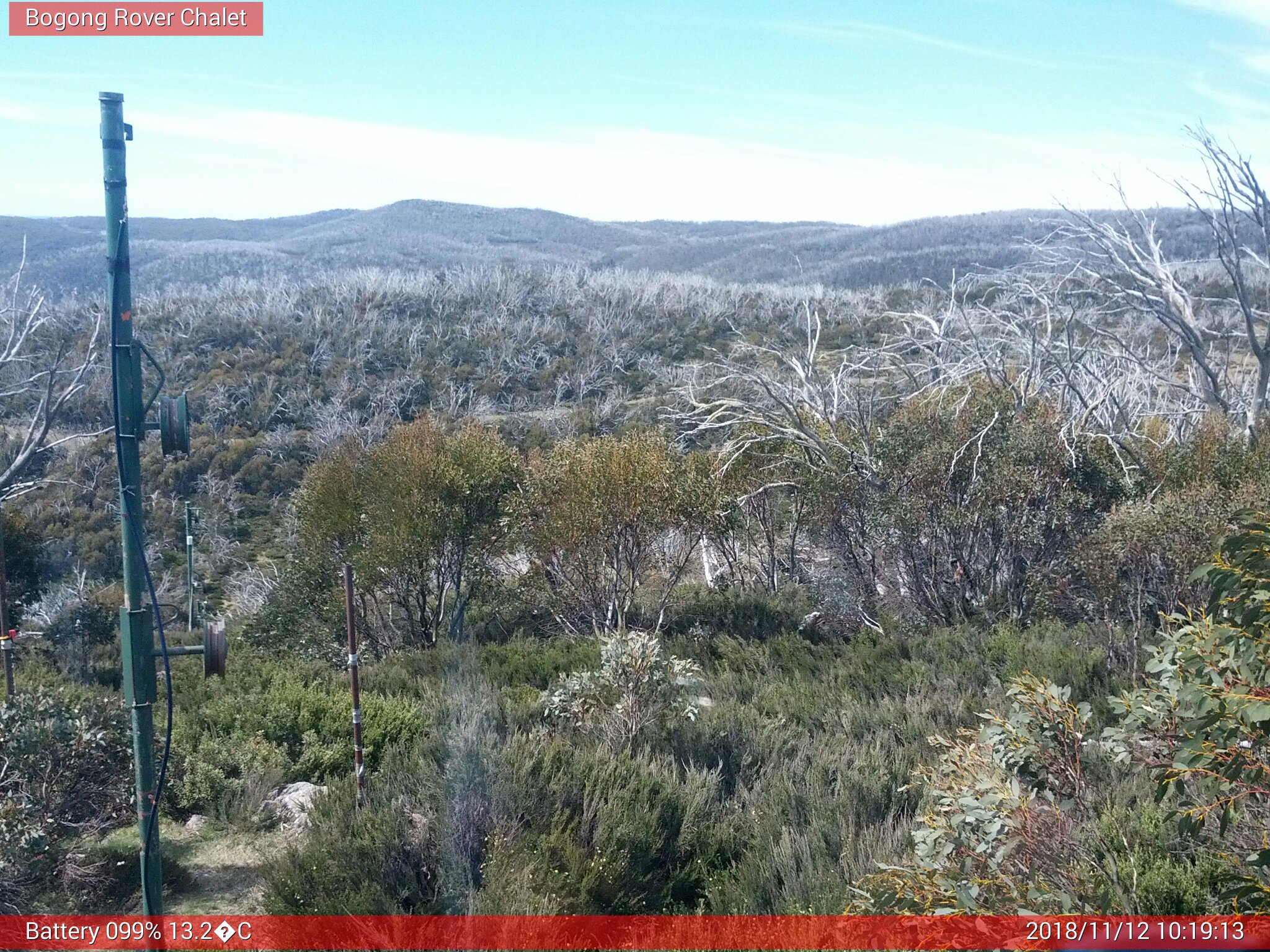 Bogong Web Cam 10:19am Monday 12th of November 2018