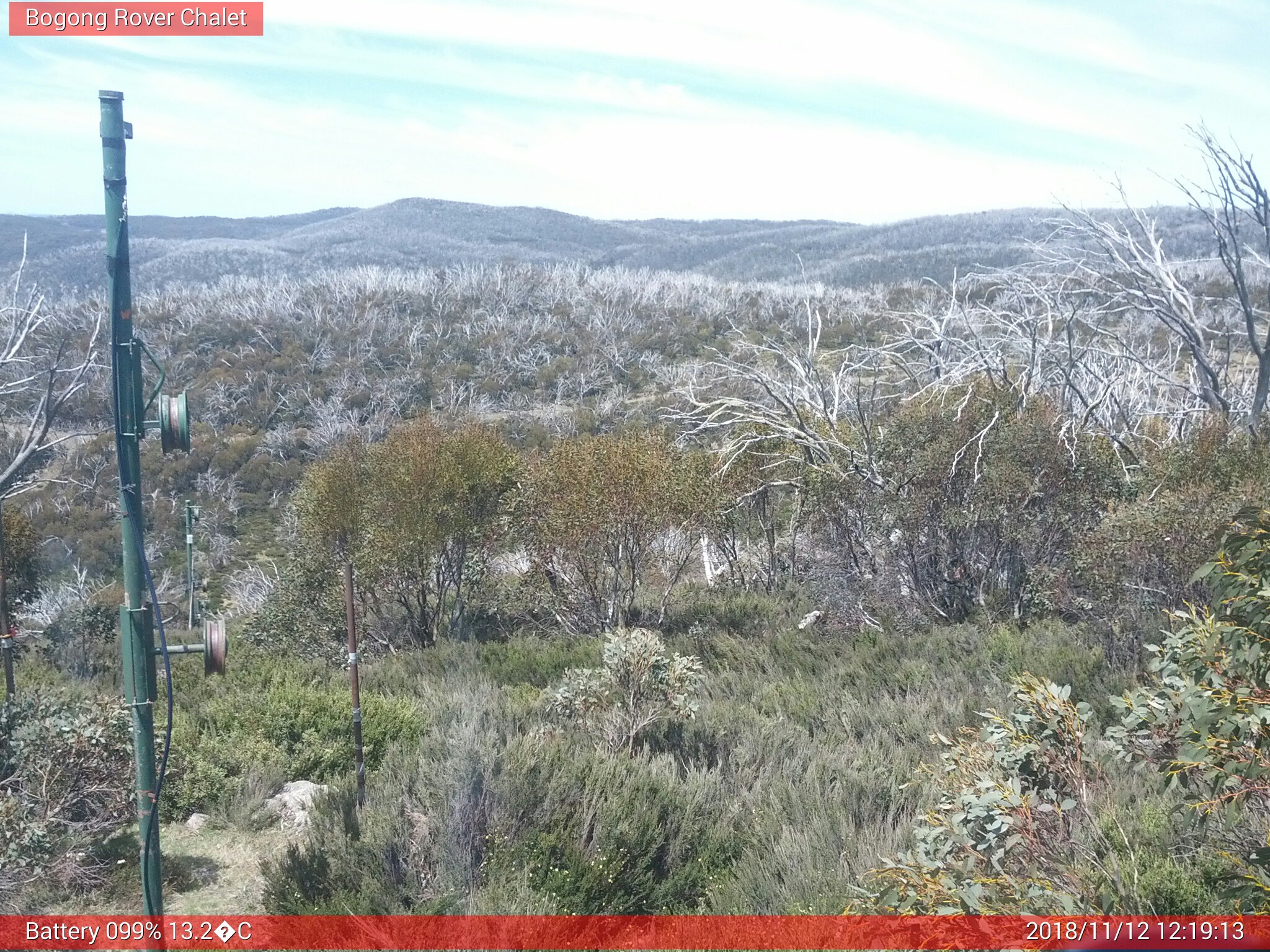 Bogong Web Cam 12:19pm Monday 12th of November 2018