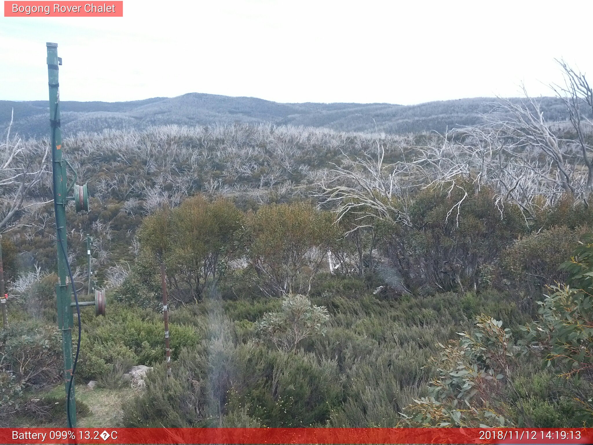 Bogong Web Cam 2:19pm Monday 12th of November 2018