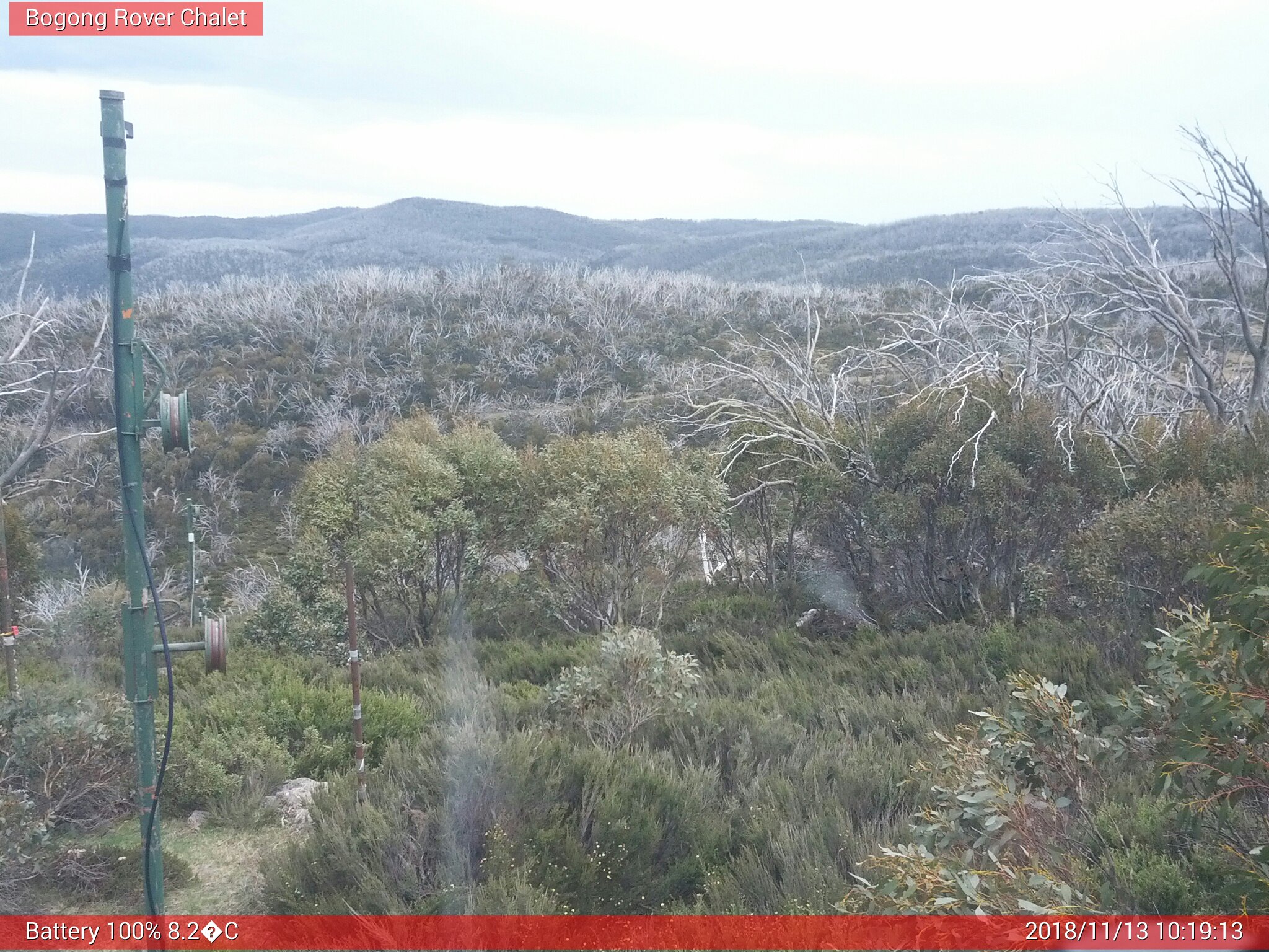 Bogong Web Cam 10:19am Tuesday 13th of November 2018