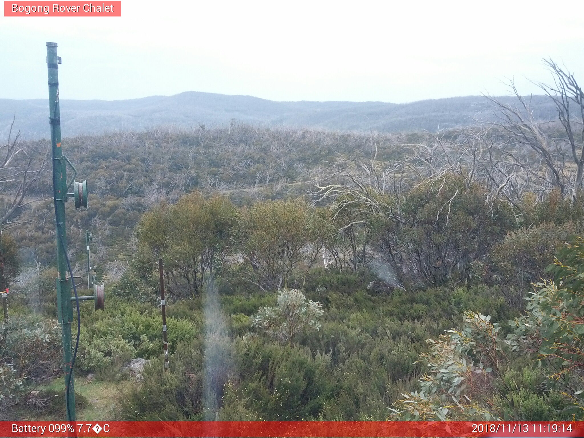 Bogong Web Cam 11:19am Tuesday 13th of November 2018