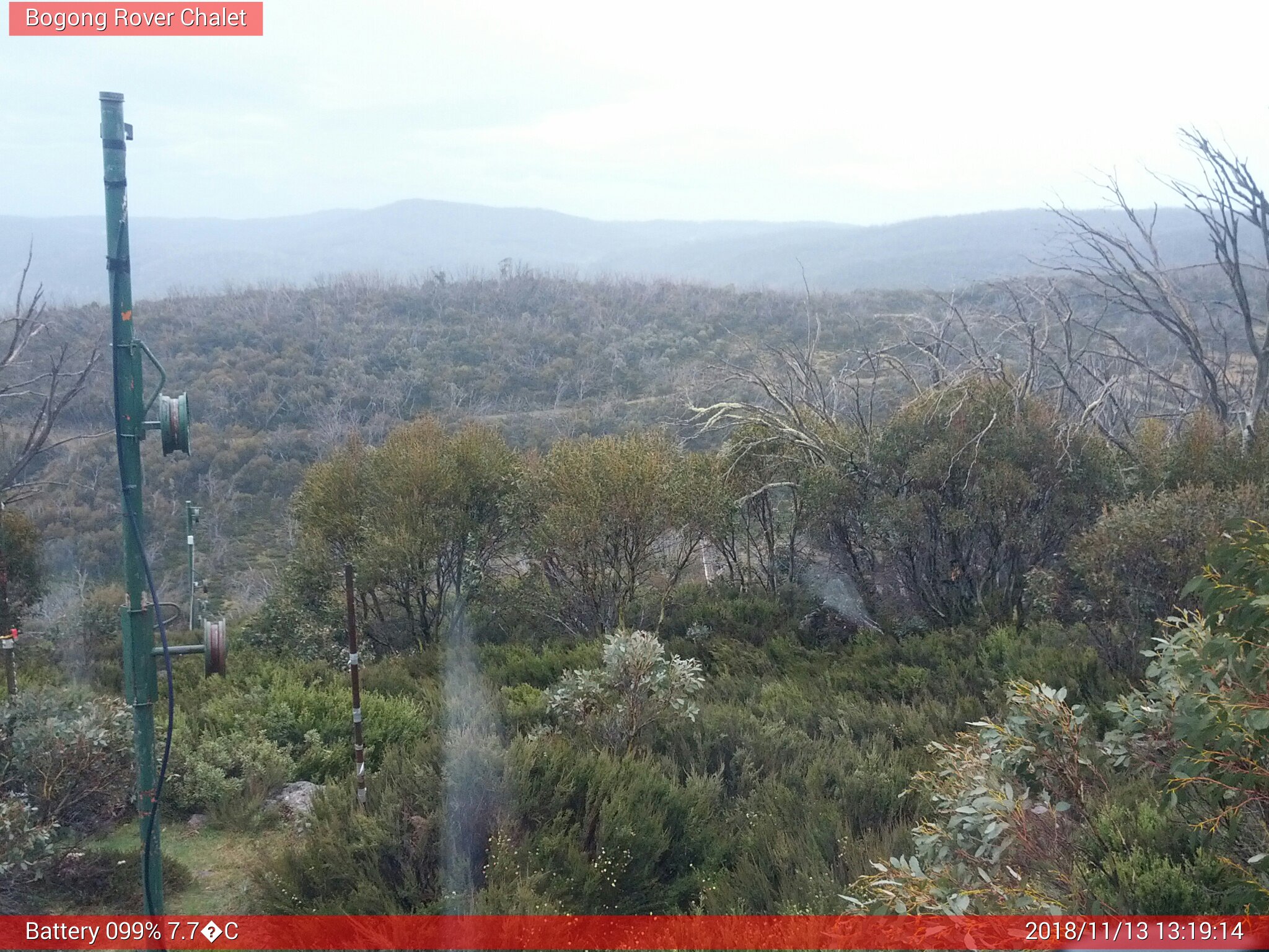 Bogong Web Cam 1:19pm Tuesday 13th of November 2018