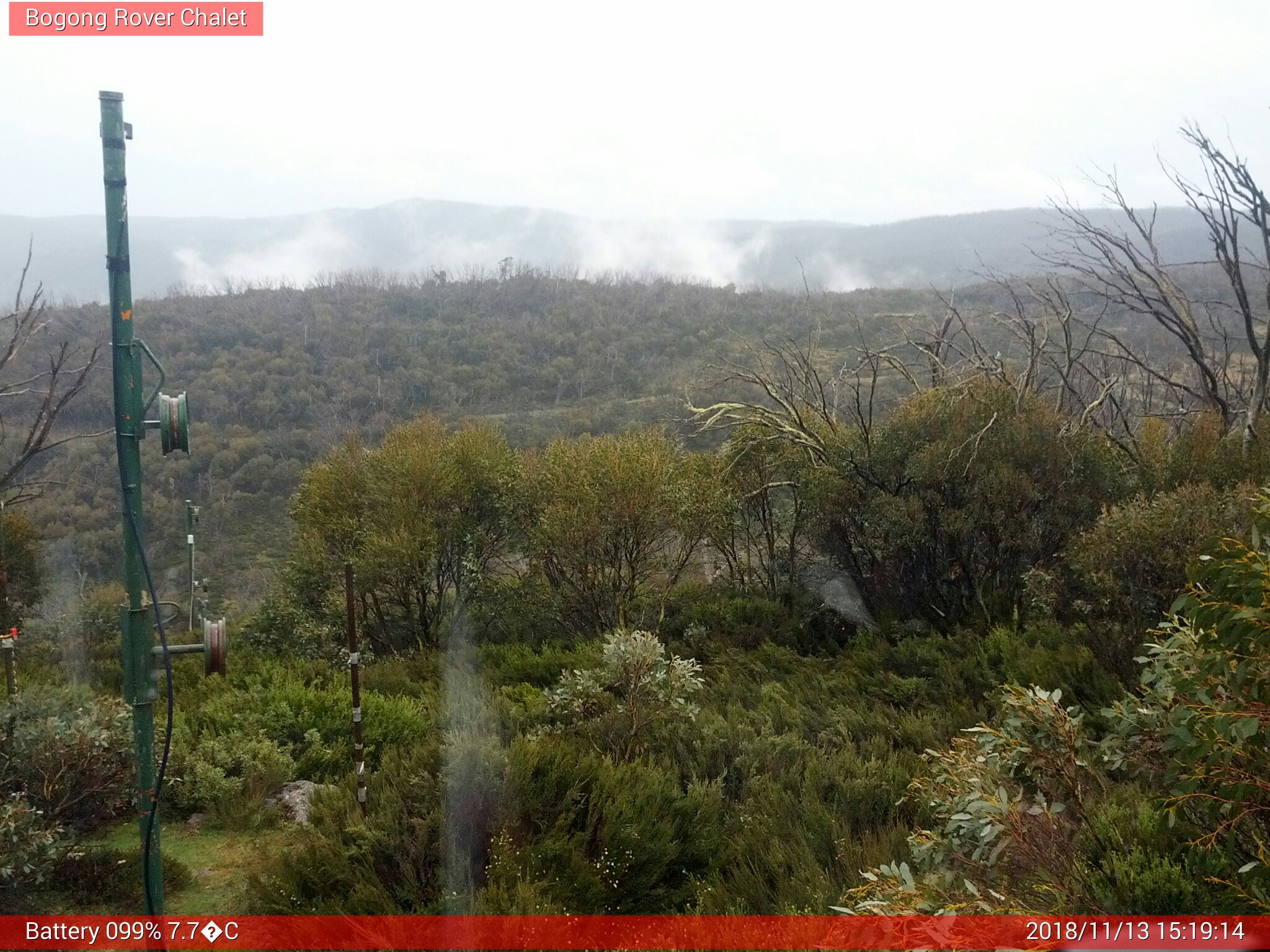 Bogong Web Cam 3:19pm Tuesday 13th of November 2018