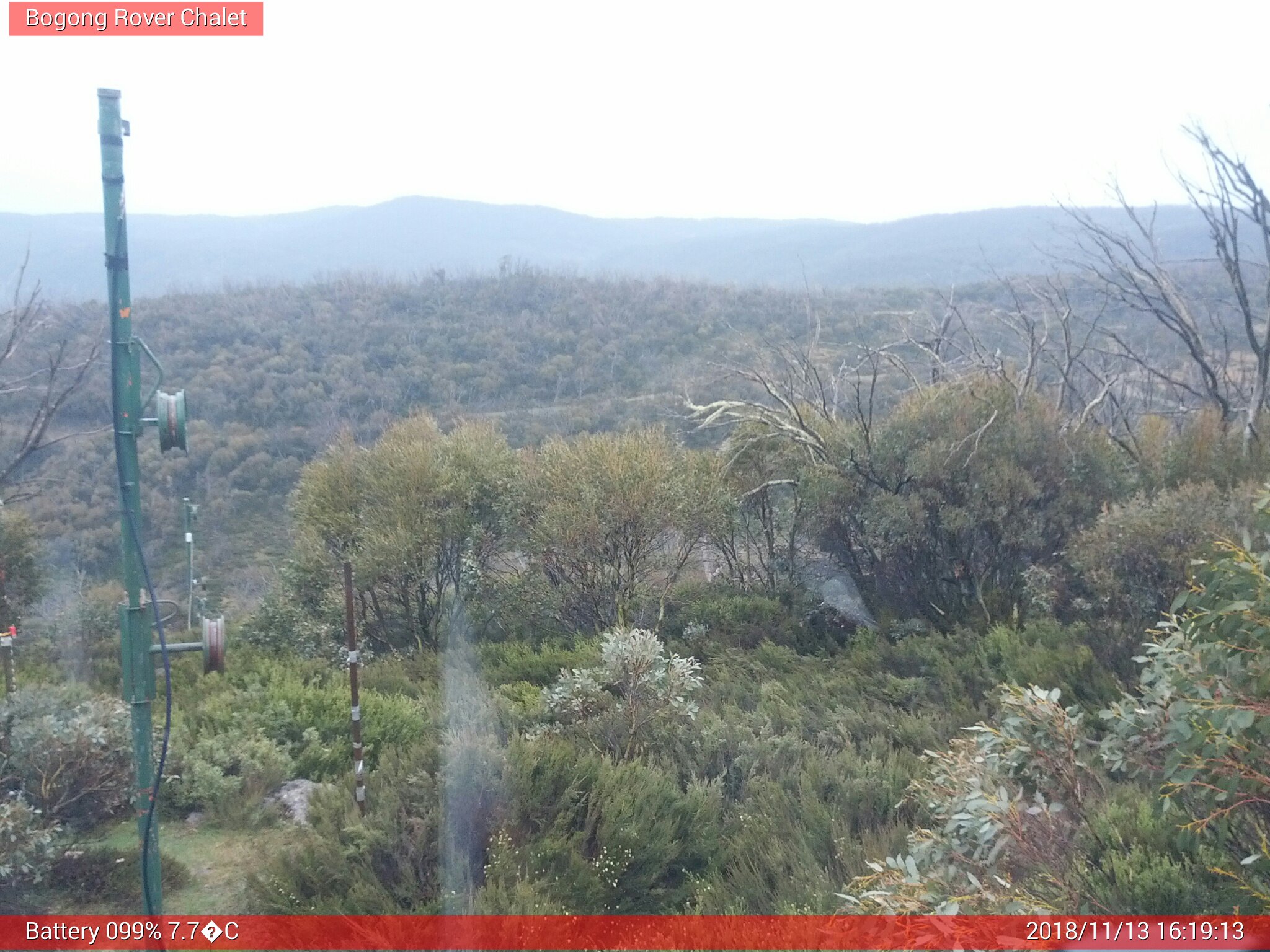 Bogong Web Cam 4:19pm Tuesday 13th of November 2018