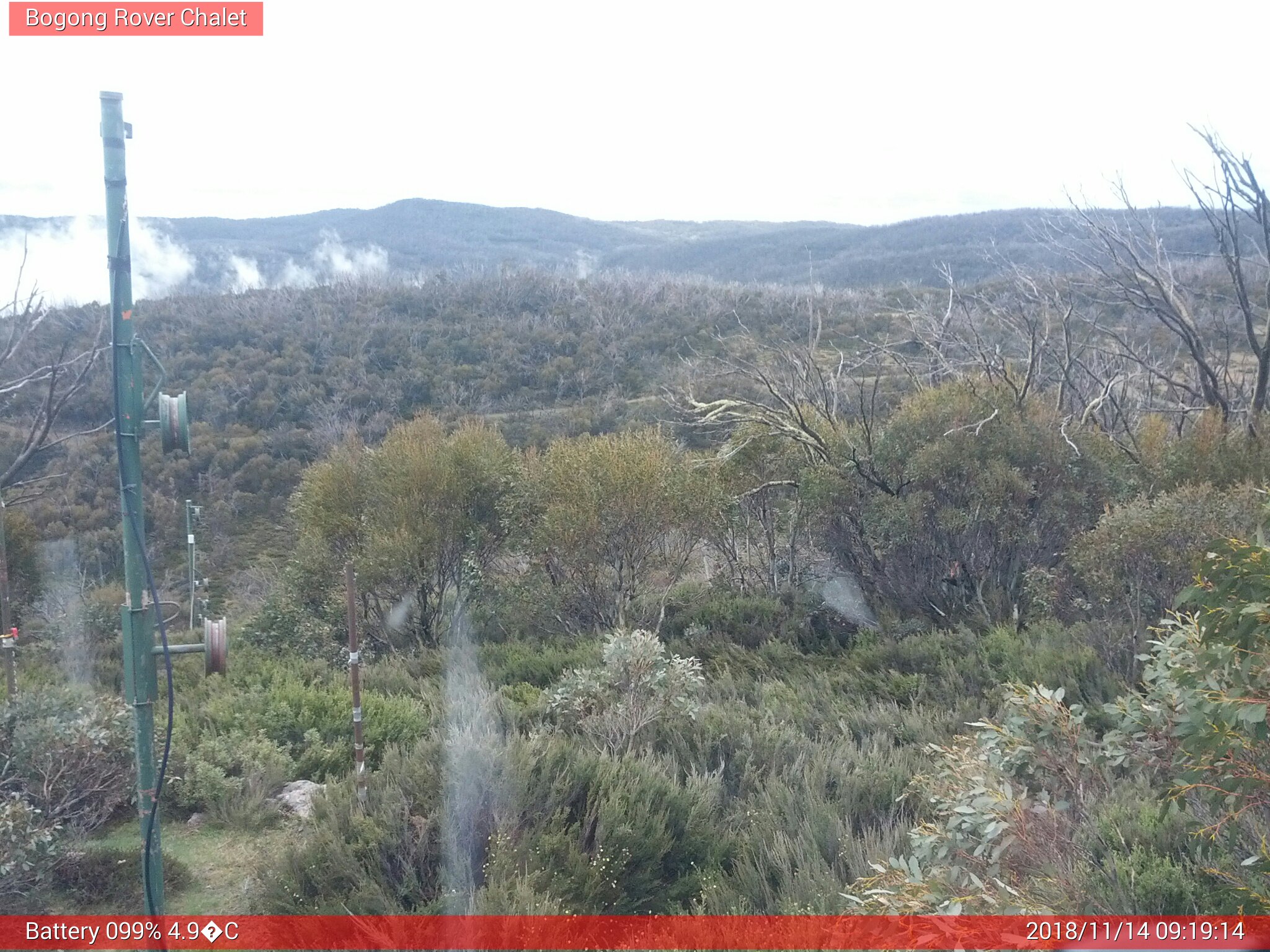 Bogong Web Cam 9:19am Wednesday 14th of November 2018