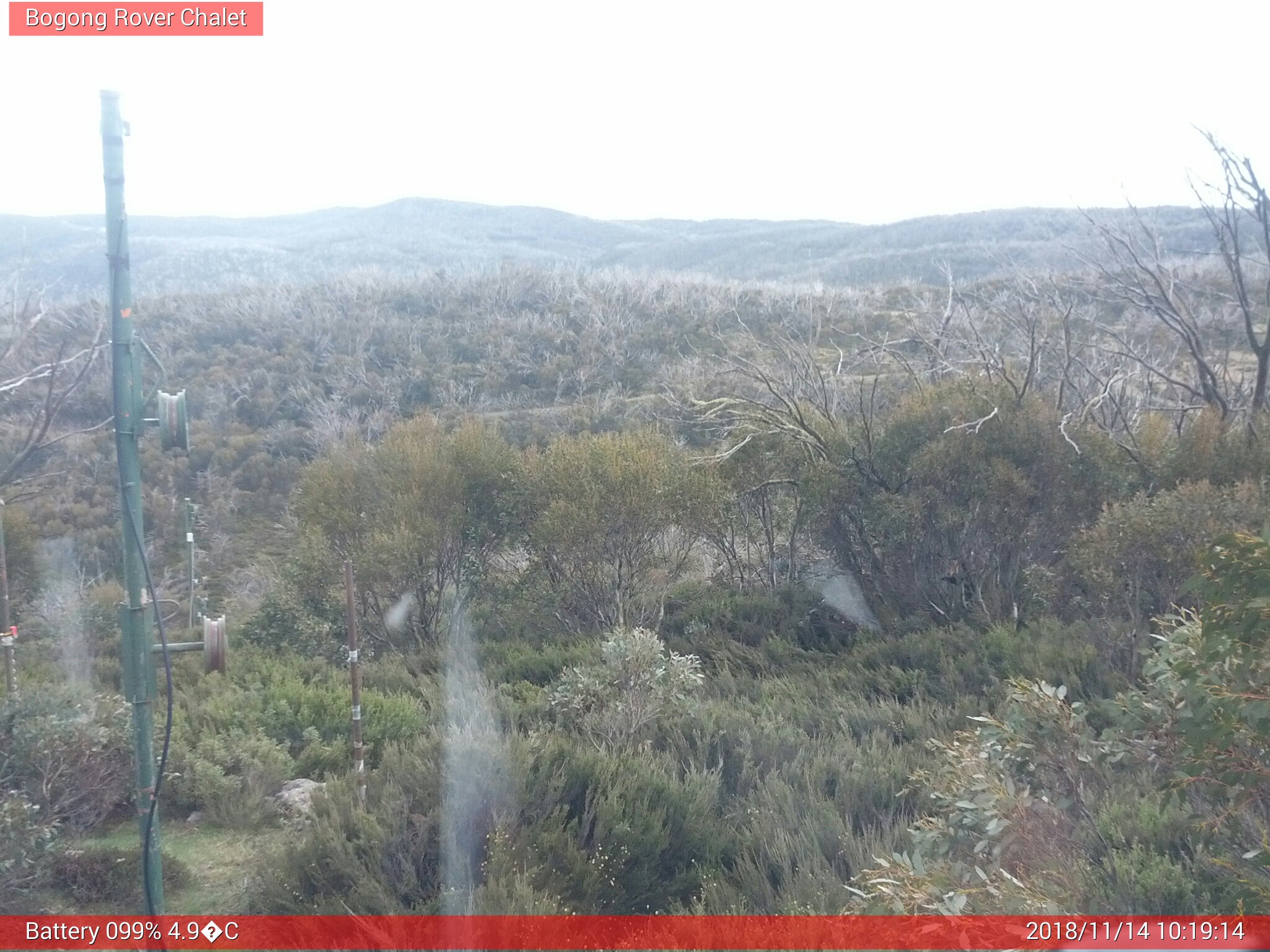 Bogong Web Cam 10:19am Wednesday 14th of November 2018