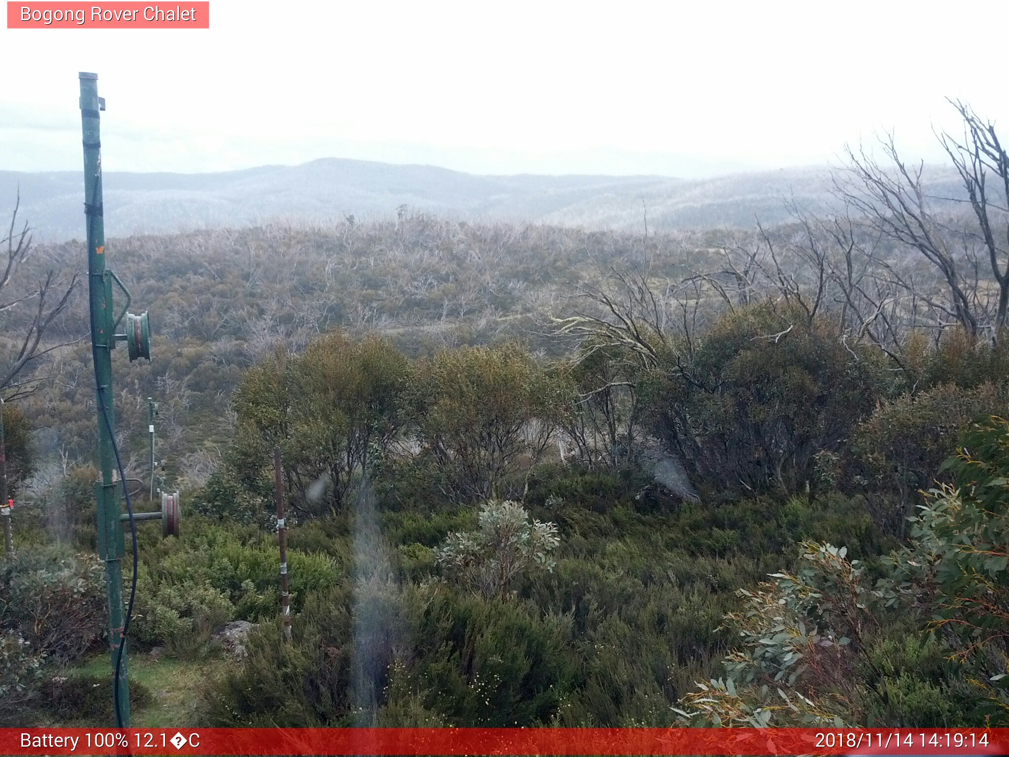 Bogong Web Cam 2:19pm Wednesday 14th of November 2018