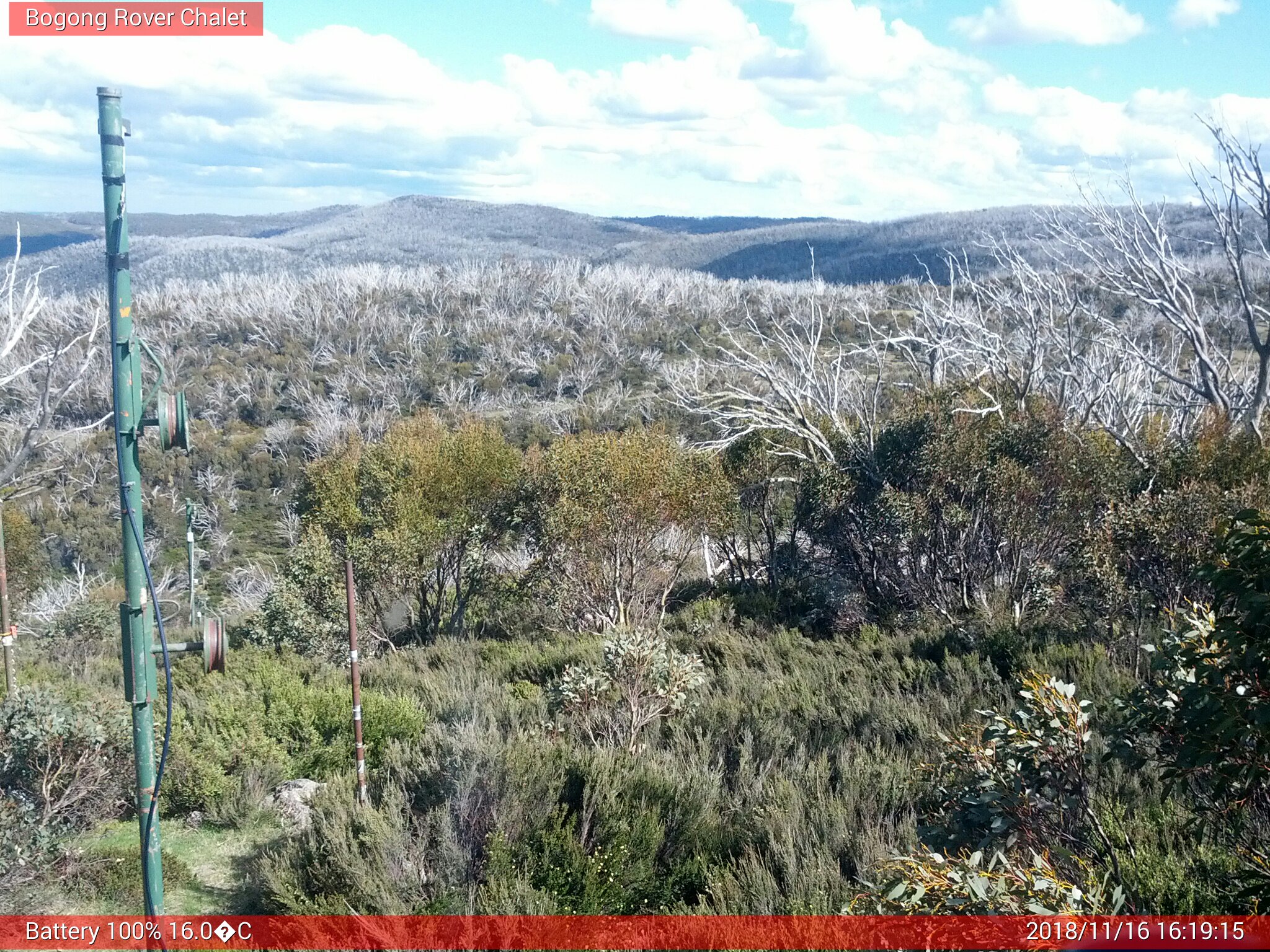 Bogong Web Cam 4:19pm Friday 16th of November 2018