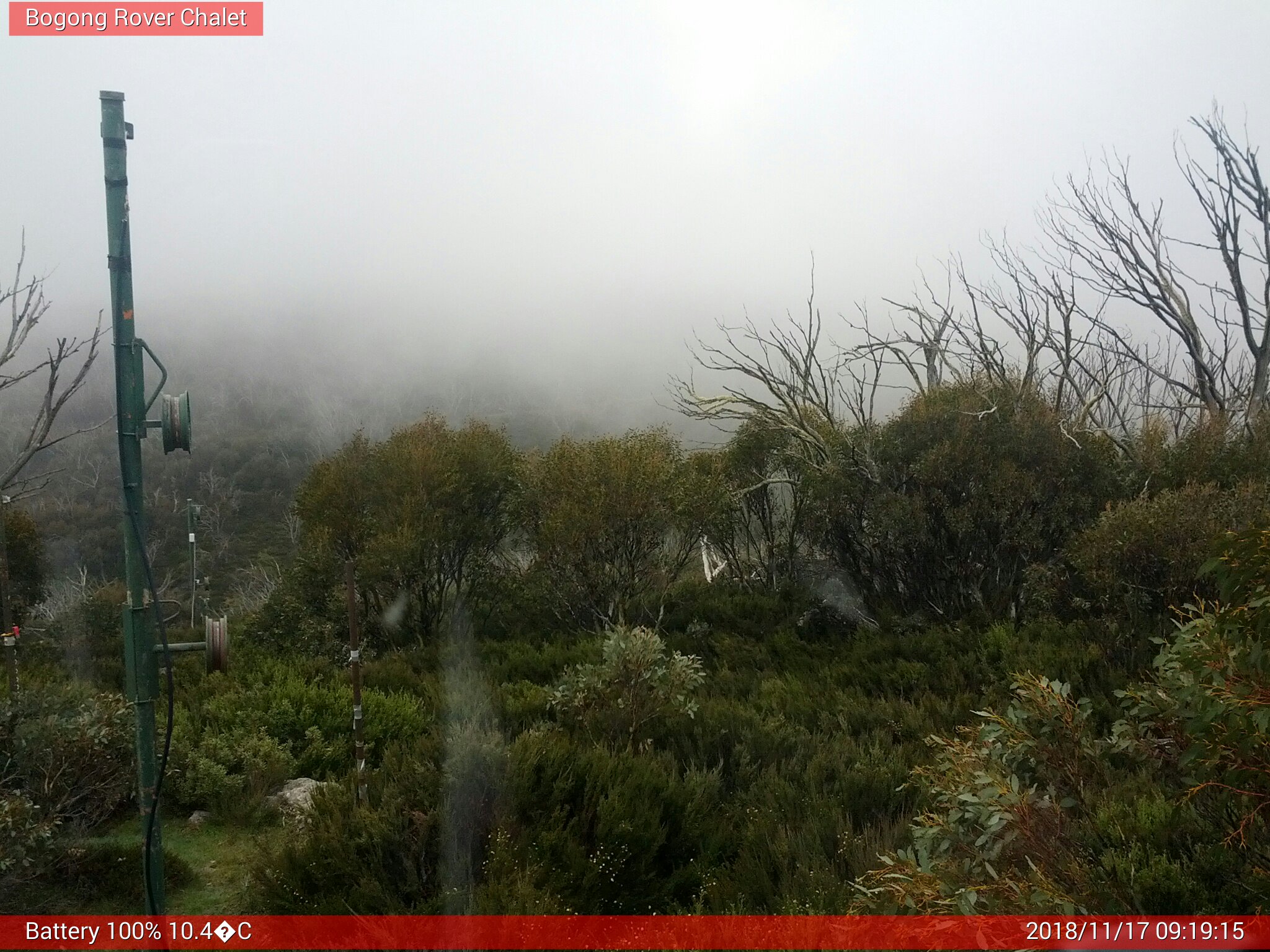 Bogong Web Cam 9:19am Saturday 17th of November 2018