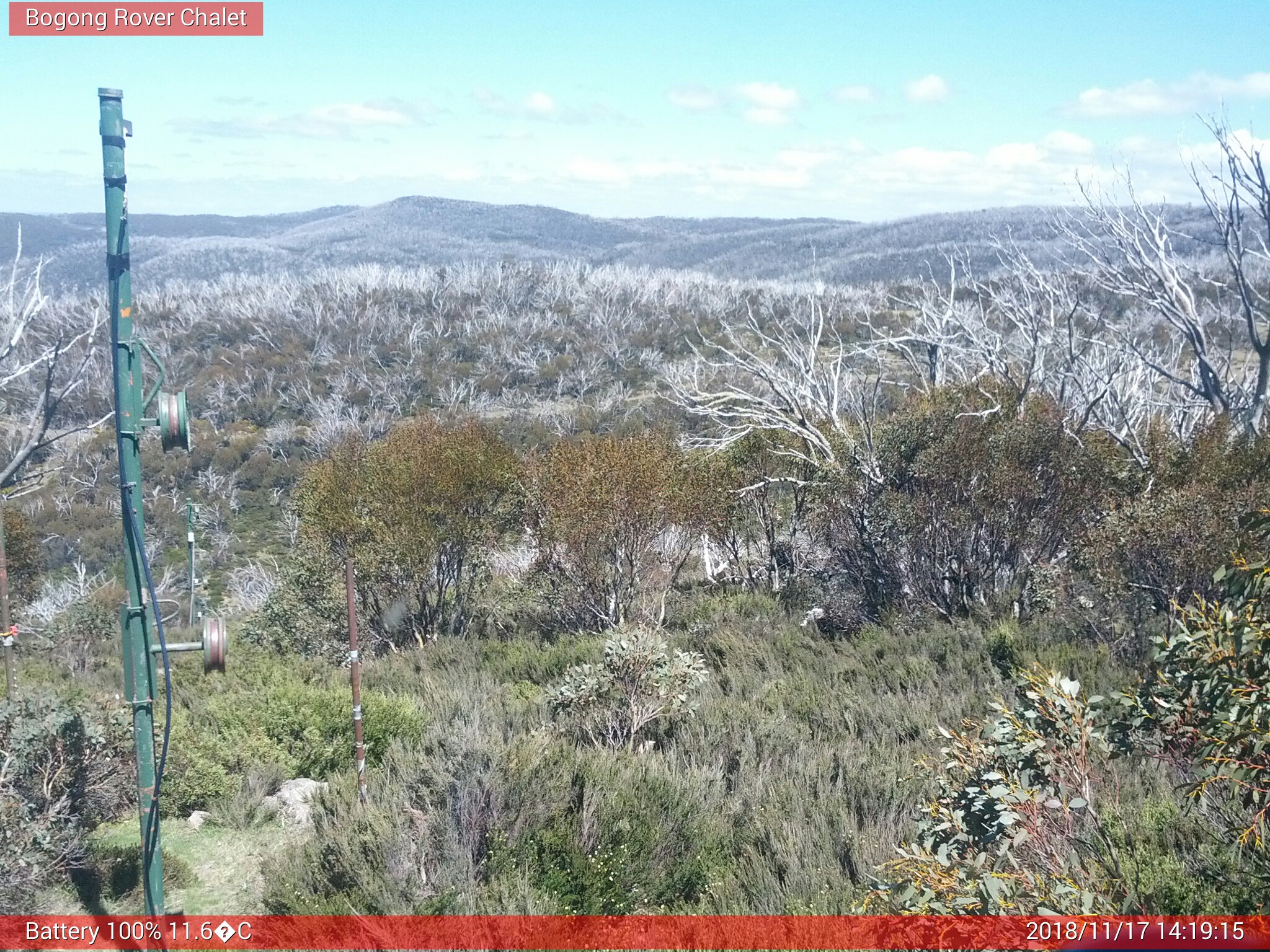 Bogong Web Cam 2:19pm Saturday 17th of November 2018