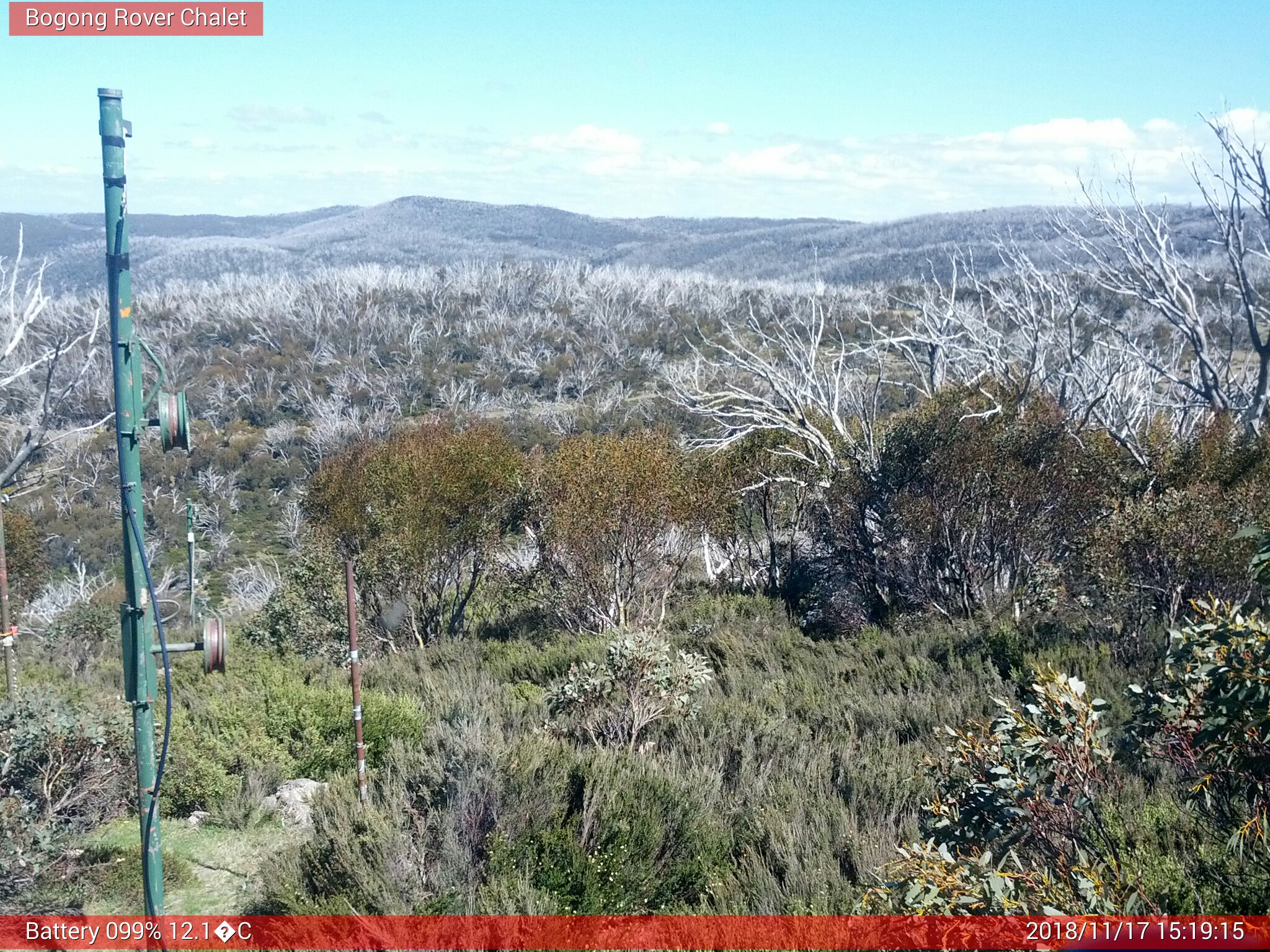 Bogong Web Cam 3:19pm Saturday 17th of November 2018