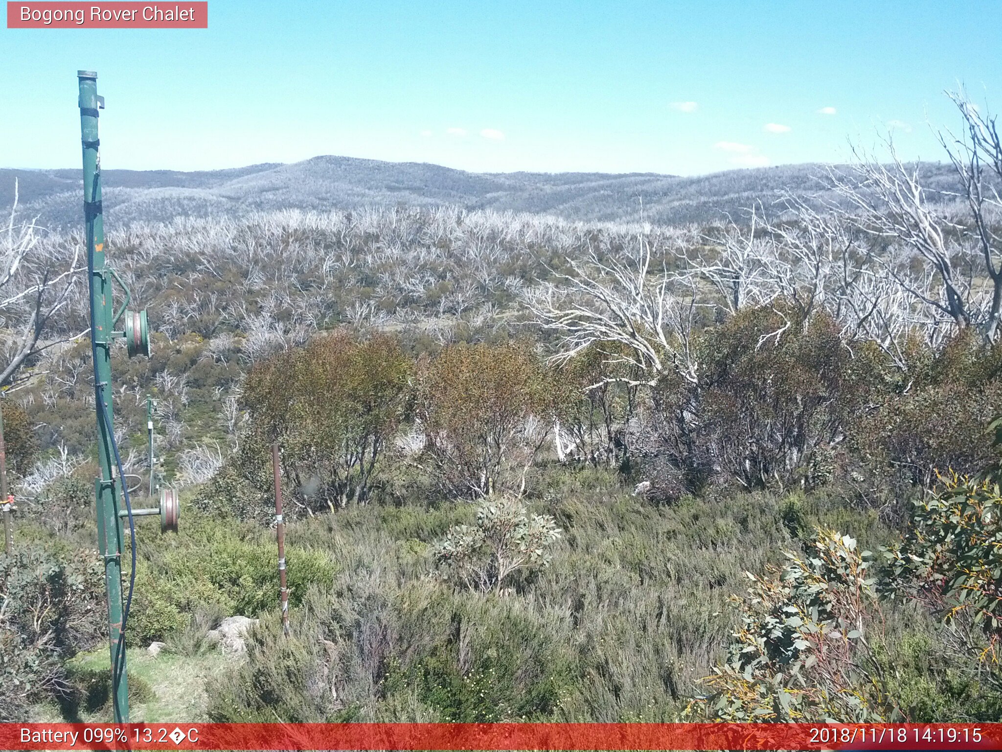 Bogong Web Cam 2:19pm Sunday 18th of November 2018