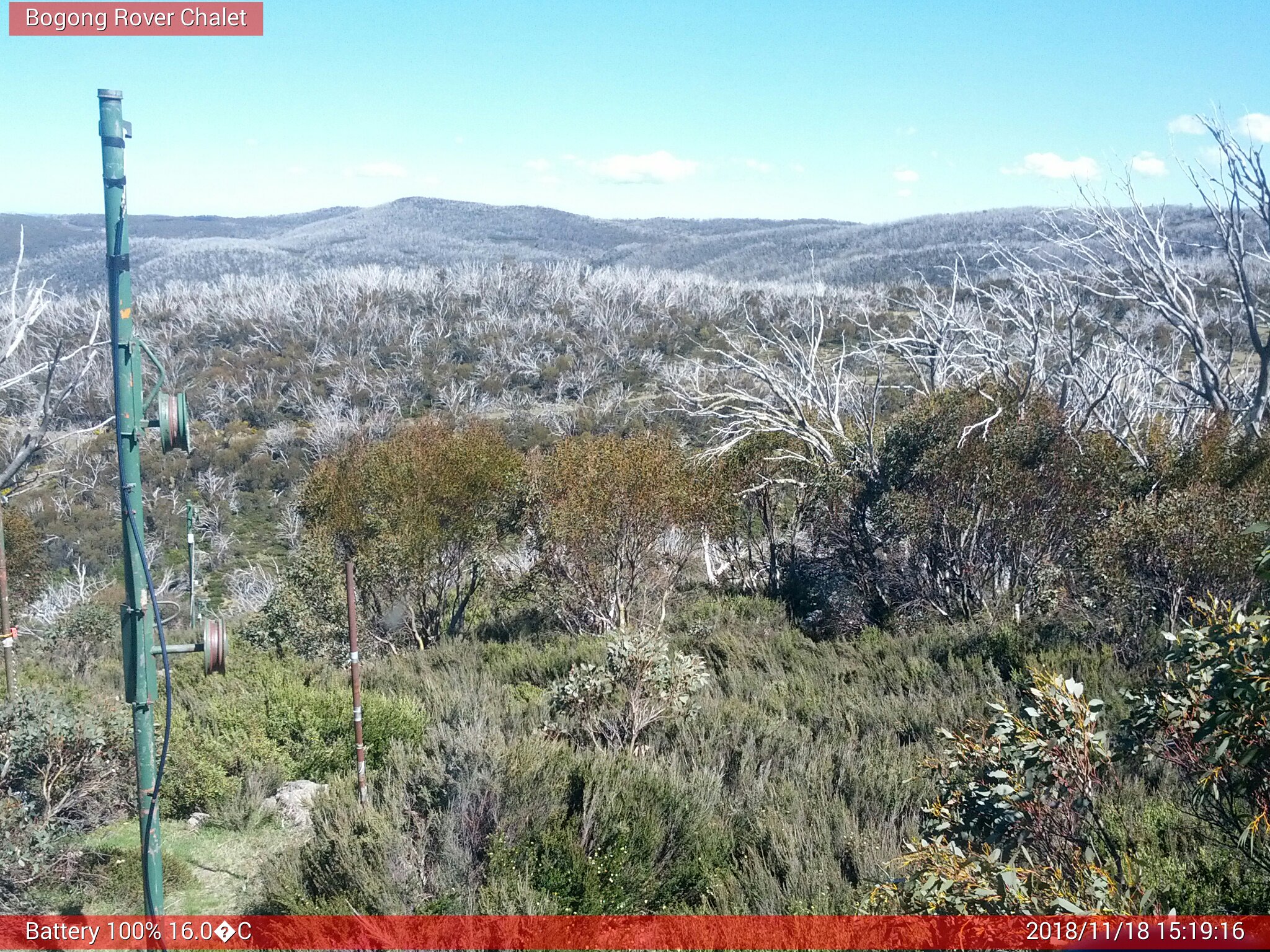 Bogong Web Cam 3:19pm Sunday 18th of November 2018