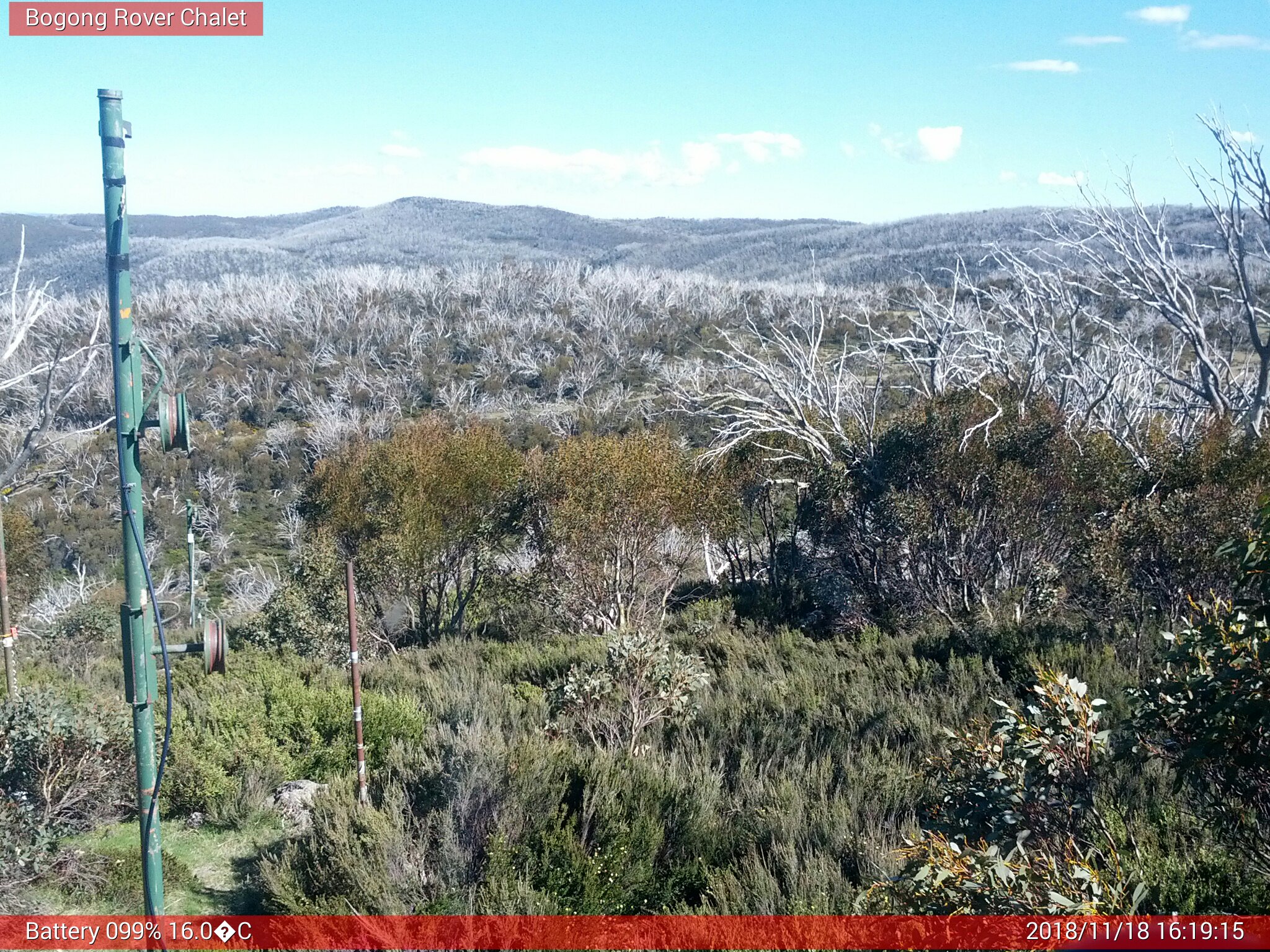 Bogong Web Cam 4:19pm Sunday 18th of November 2018