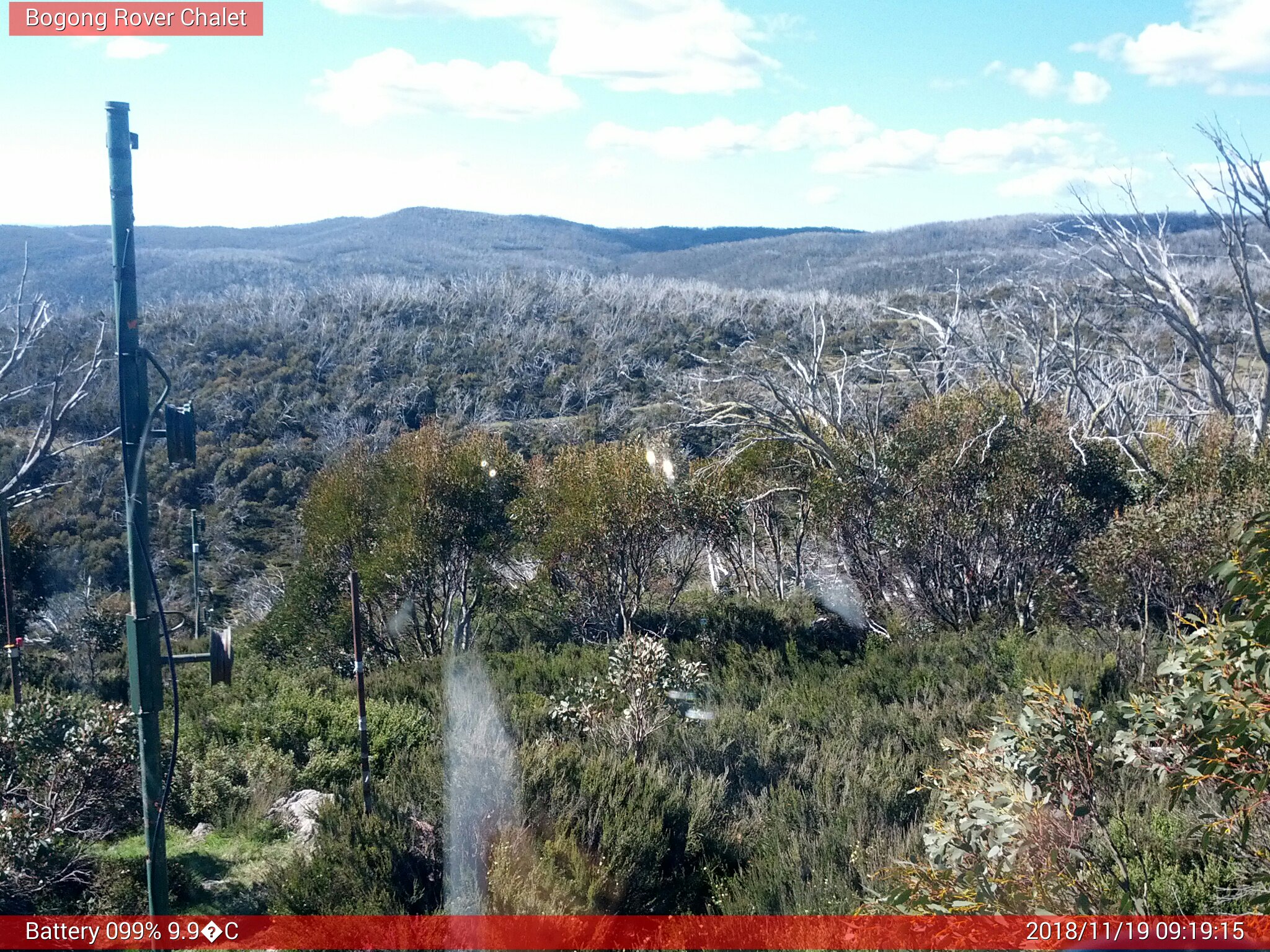 Bogong Web Cam 9:19am Monday 19th of November 2018